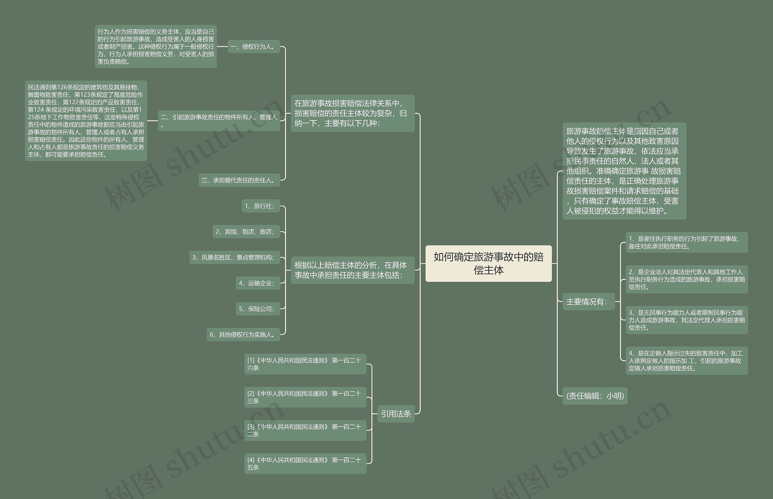 如何确定旅游事故中的赔偿主体思维导图