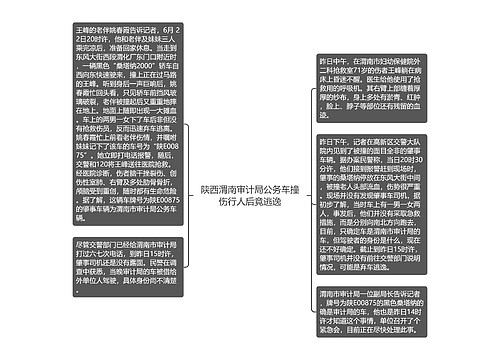 陕西渭南审计局公务车撞伤行人后竟逃逸