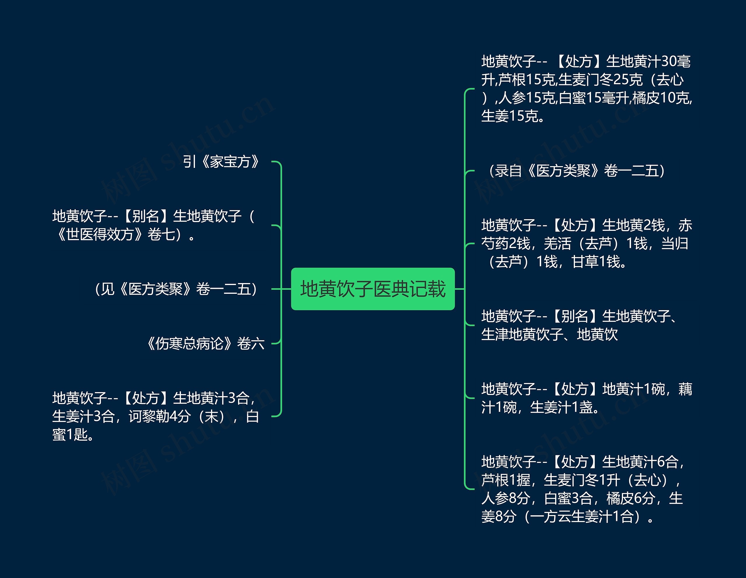 地黄饮子医典记载思维导图