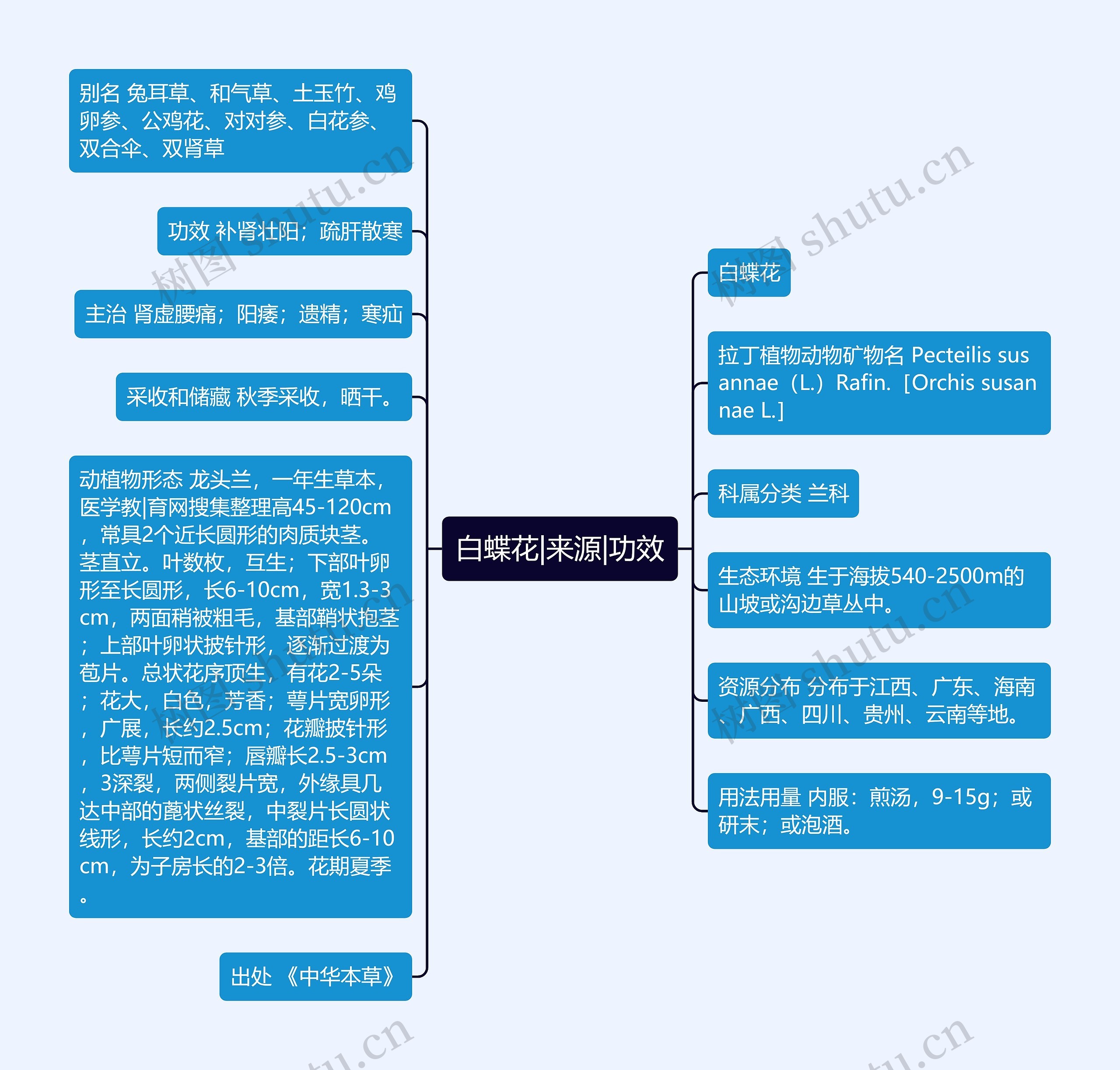 白蝶花|来源|功效思维导图