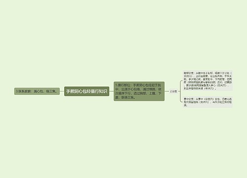 手厥阴心包经循行知识思维导图