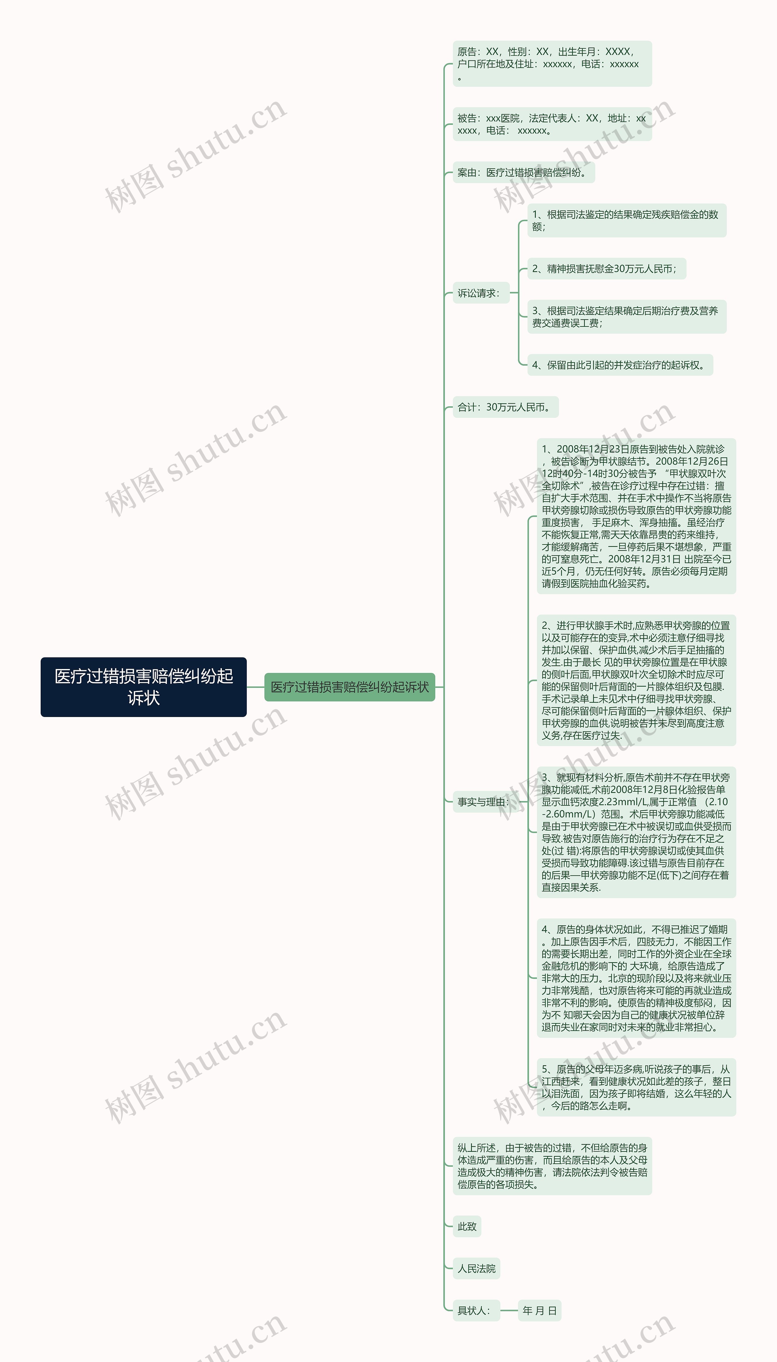 医疗过错损害赔偿纠纷起诉状思维导图