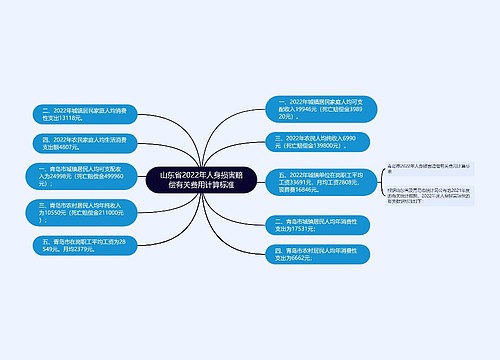 山东省2022年人身损害赔偿有关费用计算标准