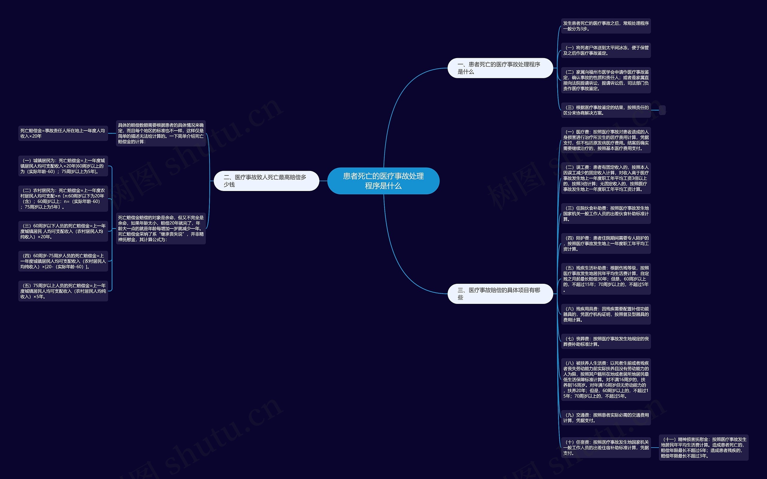 患者死亡的医疗事故处理程序是什么思维导图