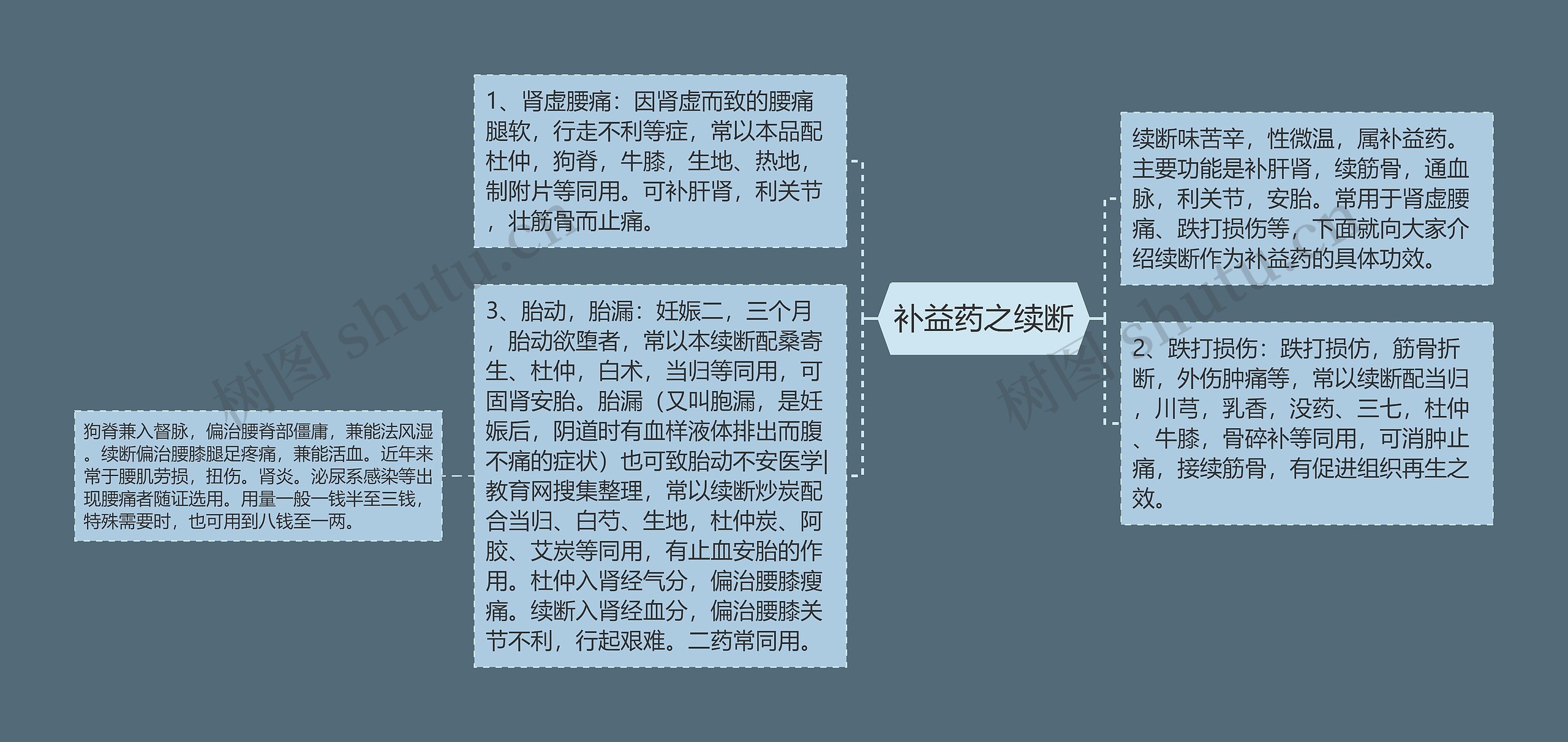 补益药之续断思维导图