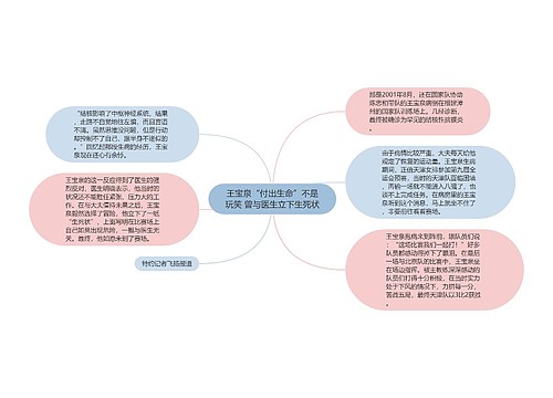 王宝泉“付出生命”不是玩笑 曾与医生立下生死状