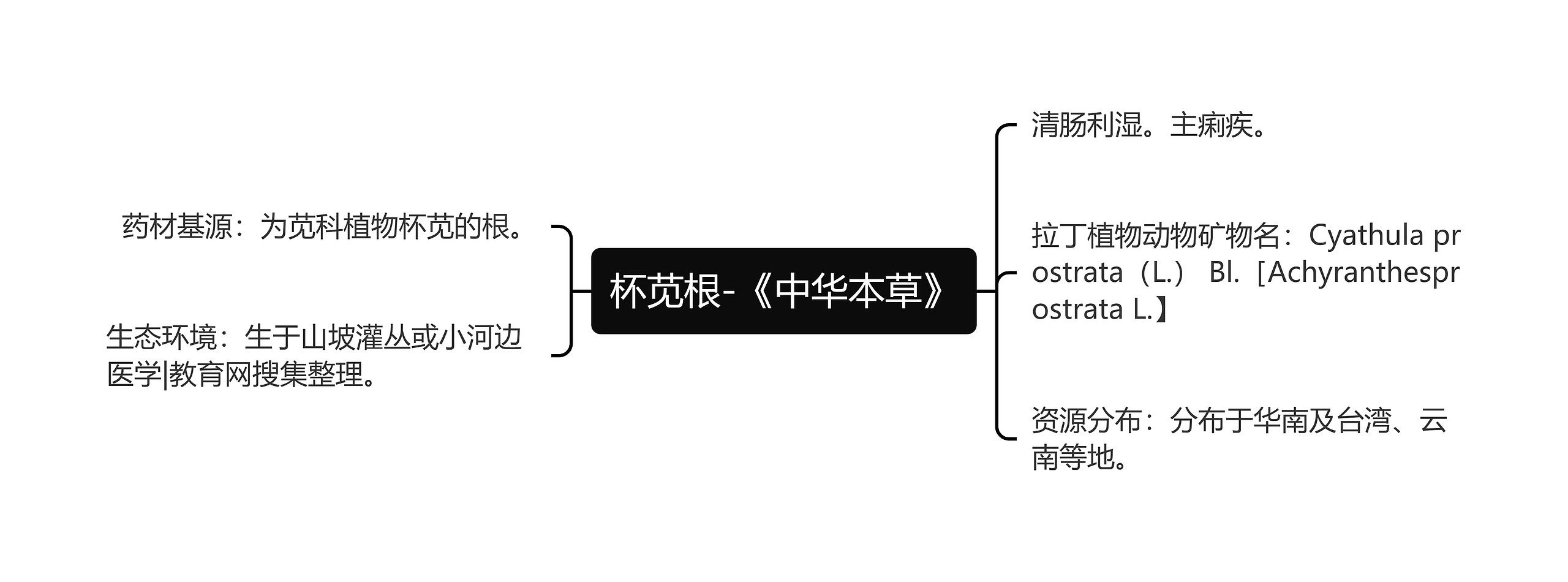 杯苋根-《中华本草》思维导图