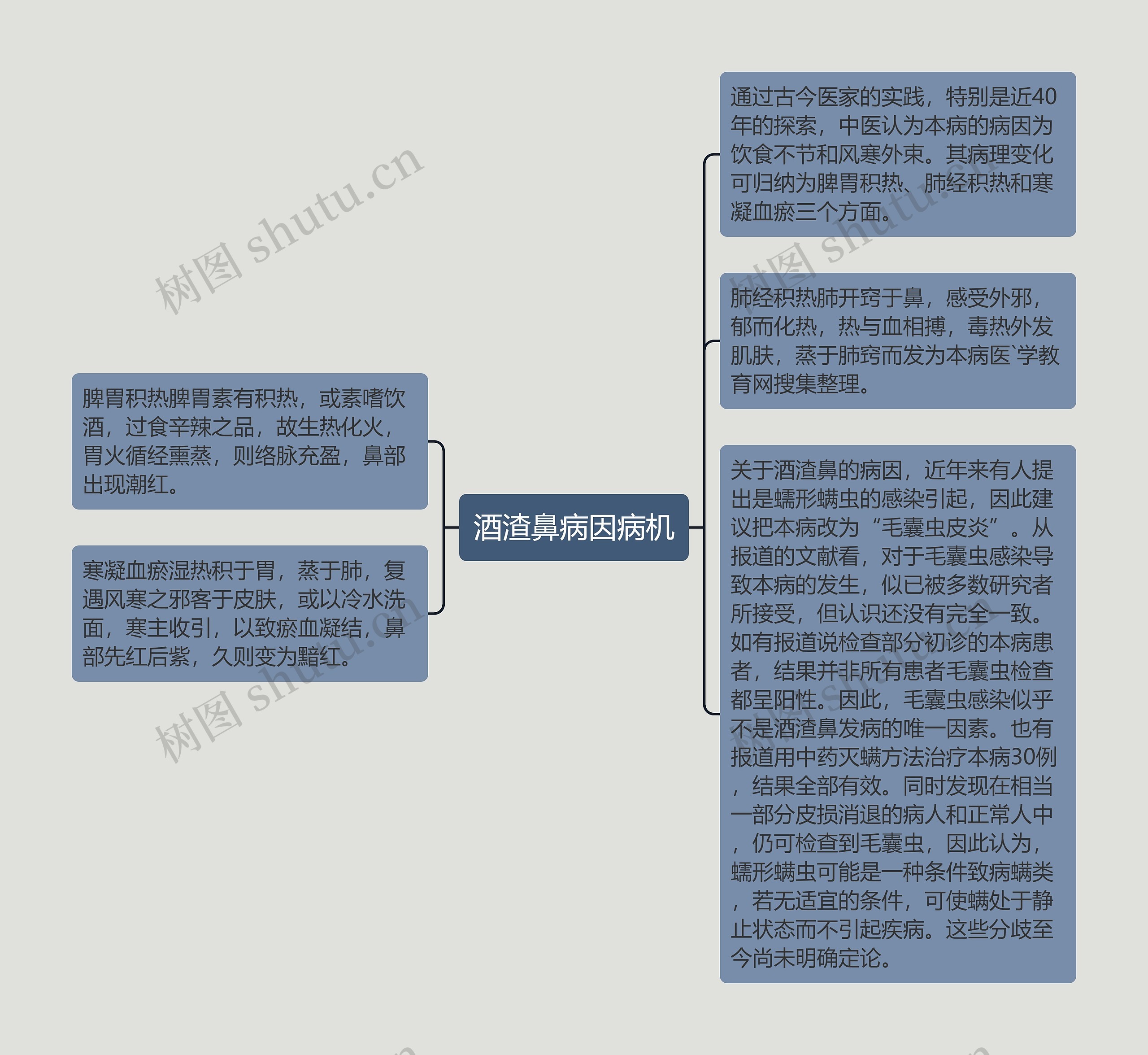 酒渣鼻病因病机思维导图