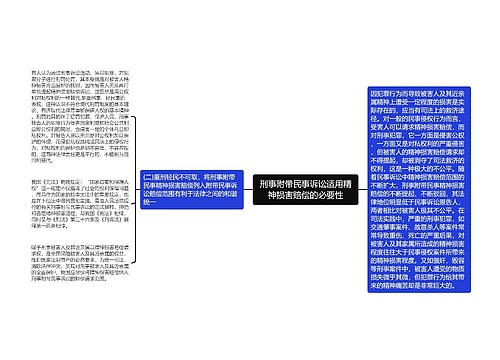 刑事附带民事诉讼适用精神损害赔偿的必要性