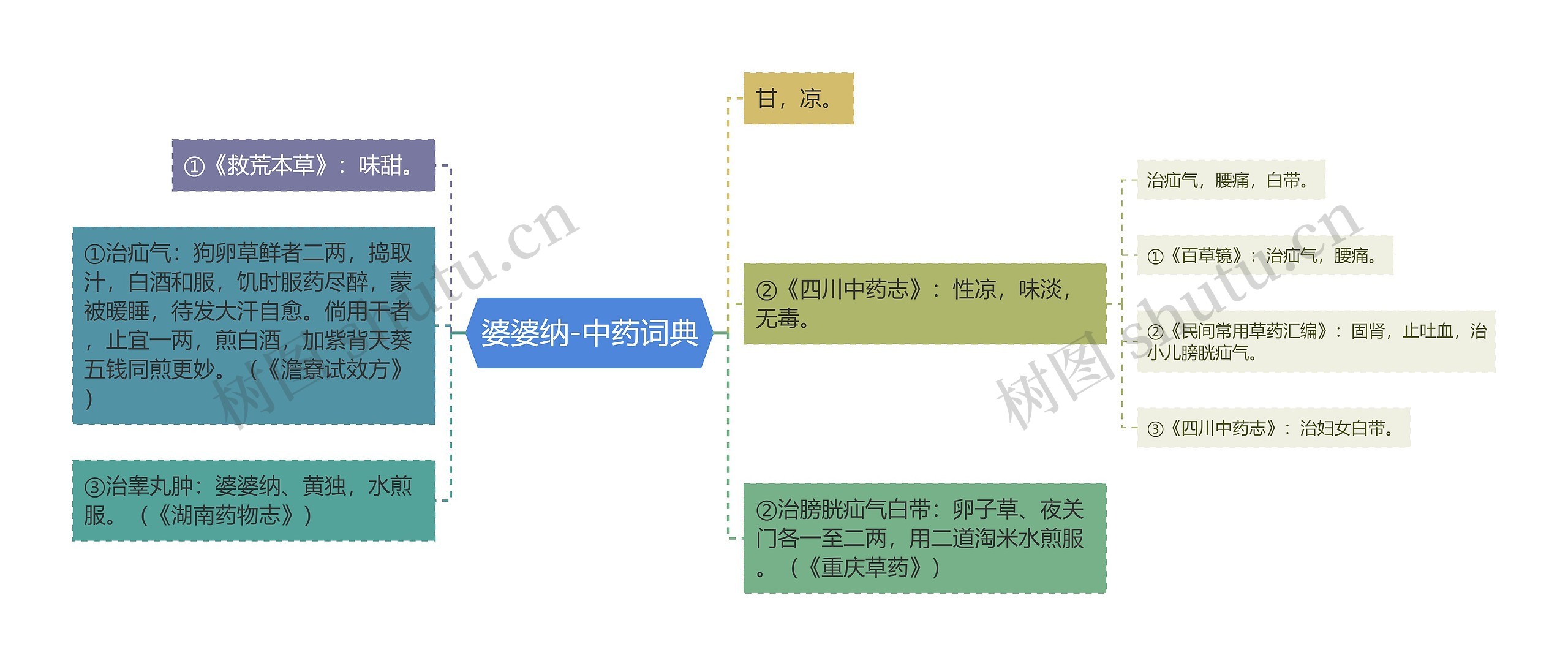 婆婆纳-中药词典思维导图