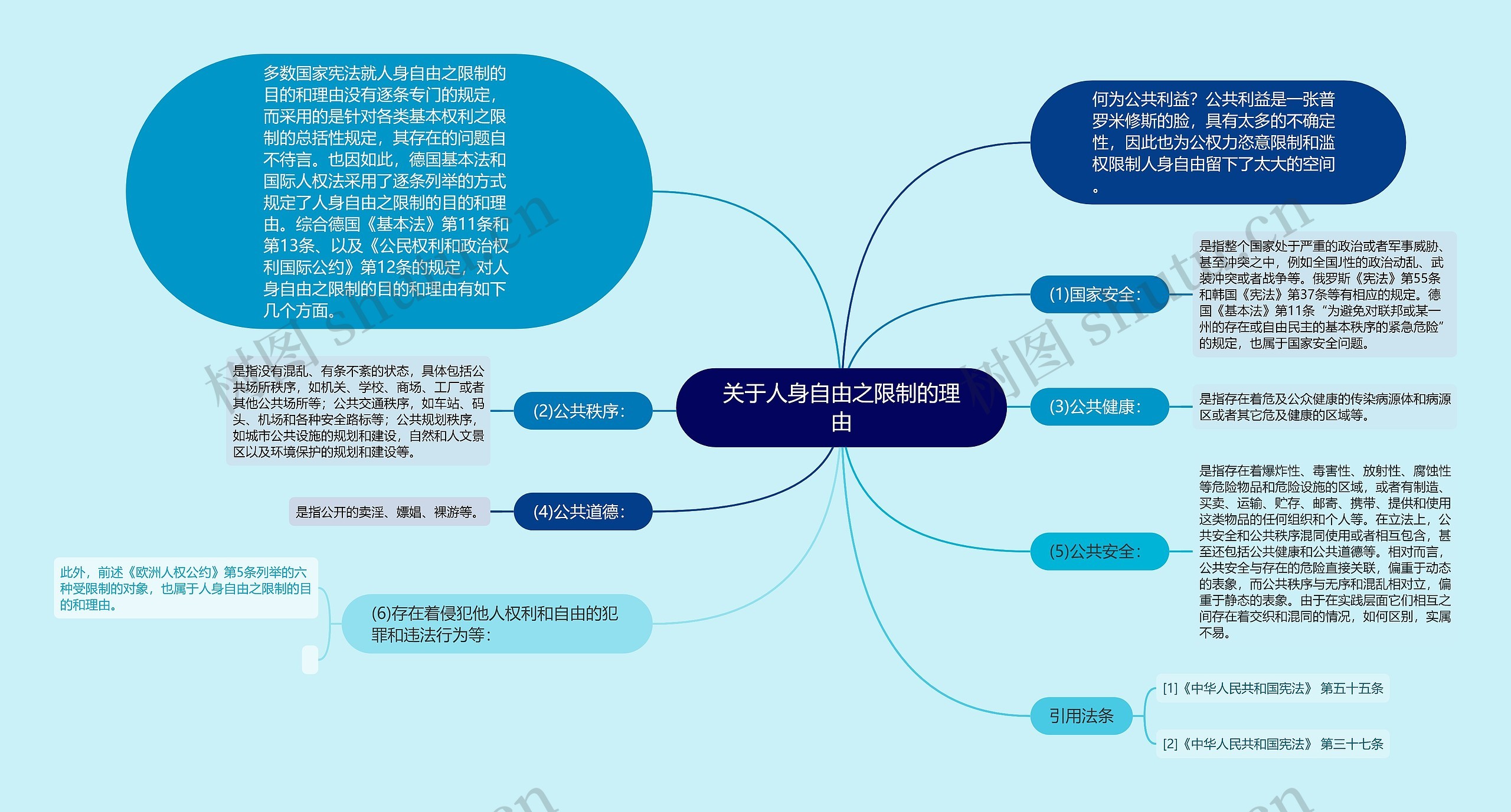 关于人身自由之限制的理由思维导图