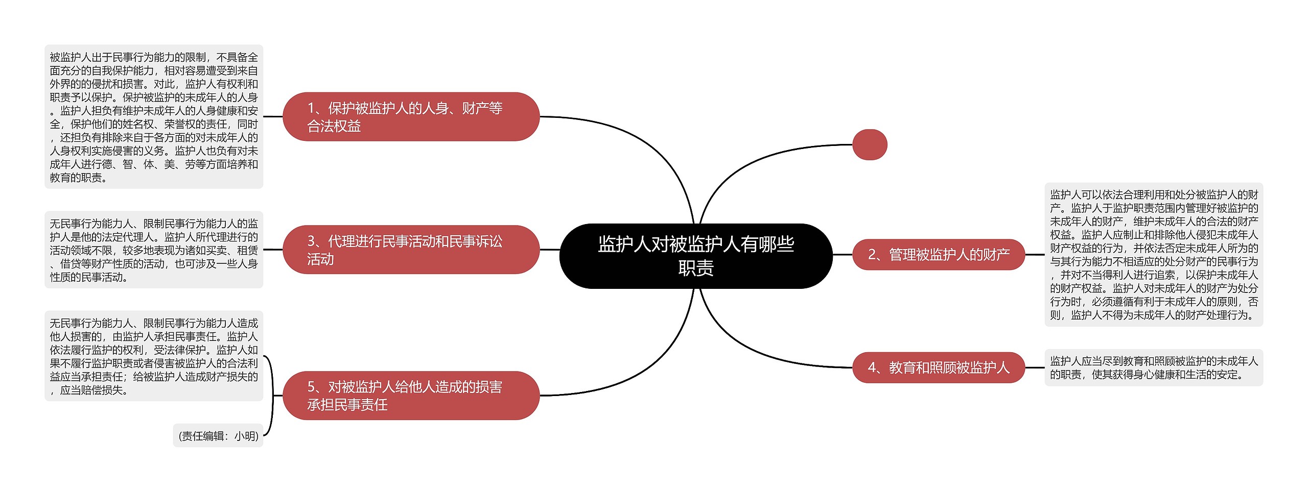 监护人对被监护人有哪些职责思维导图