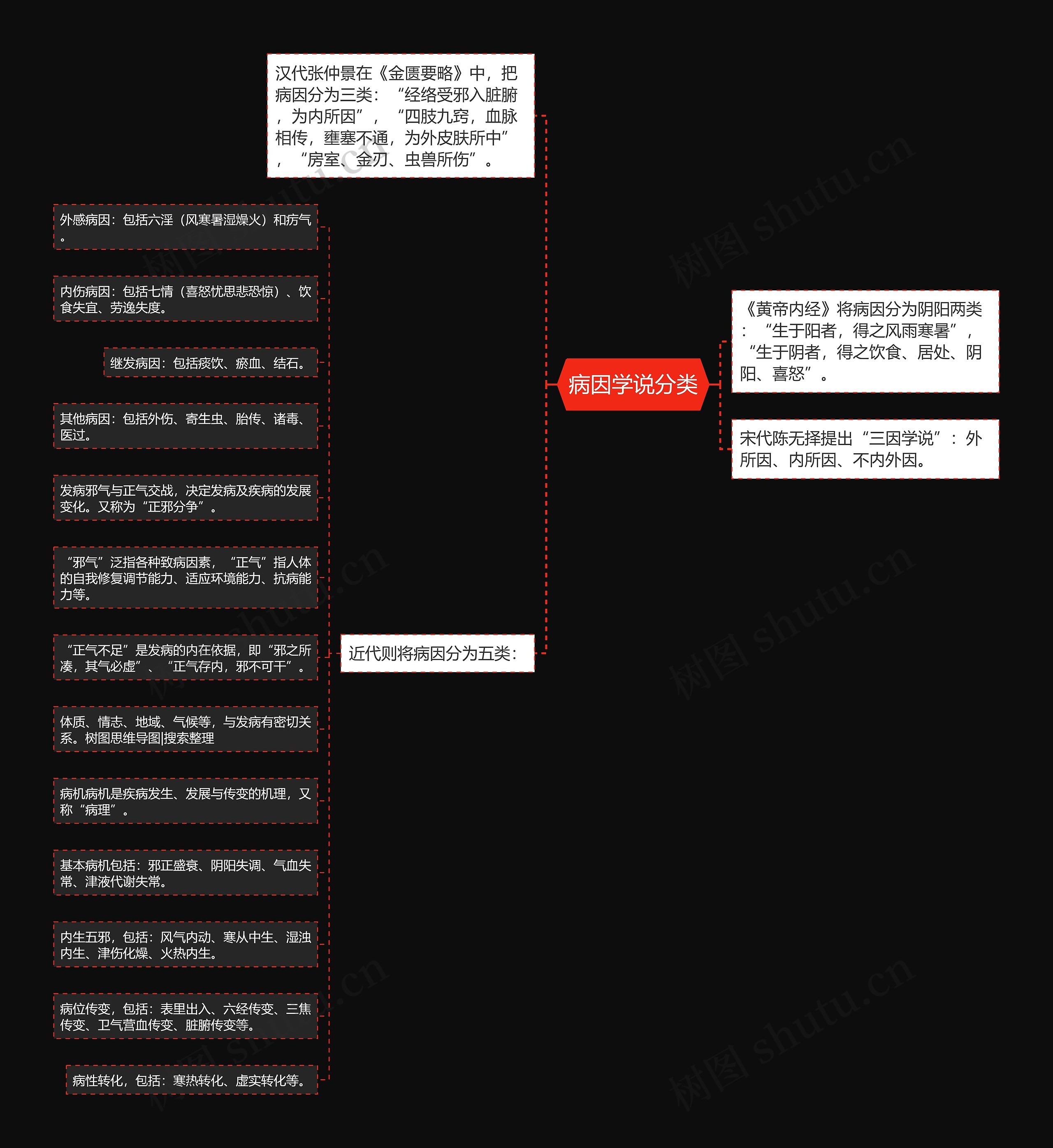 病因学说分类思维导图