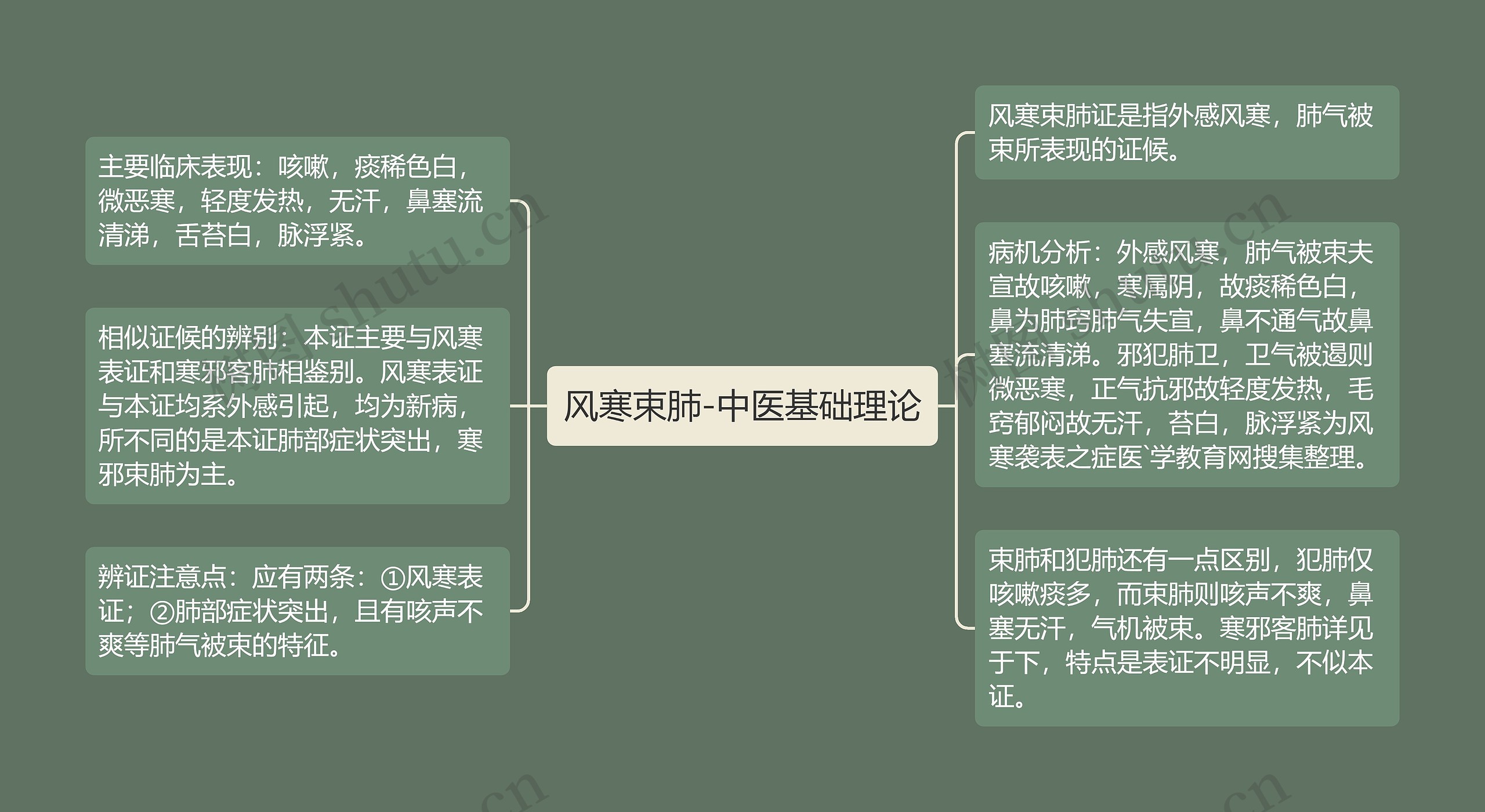 风寒束肺-中医基础理论思维导图