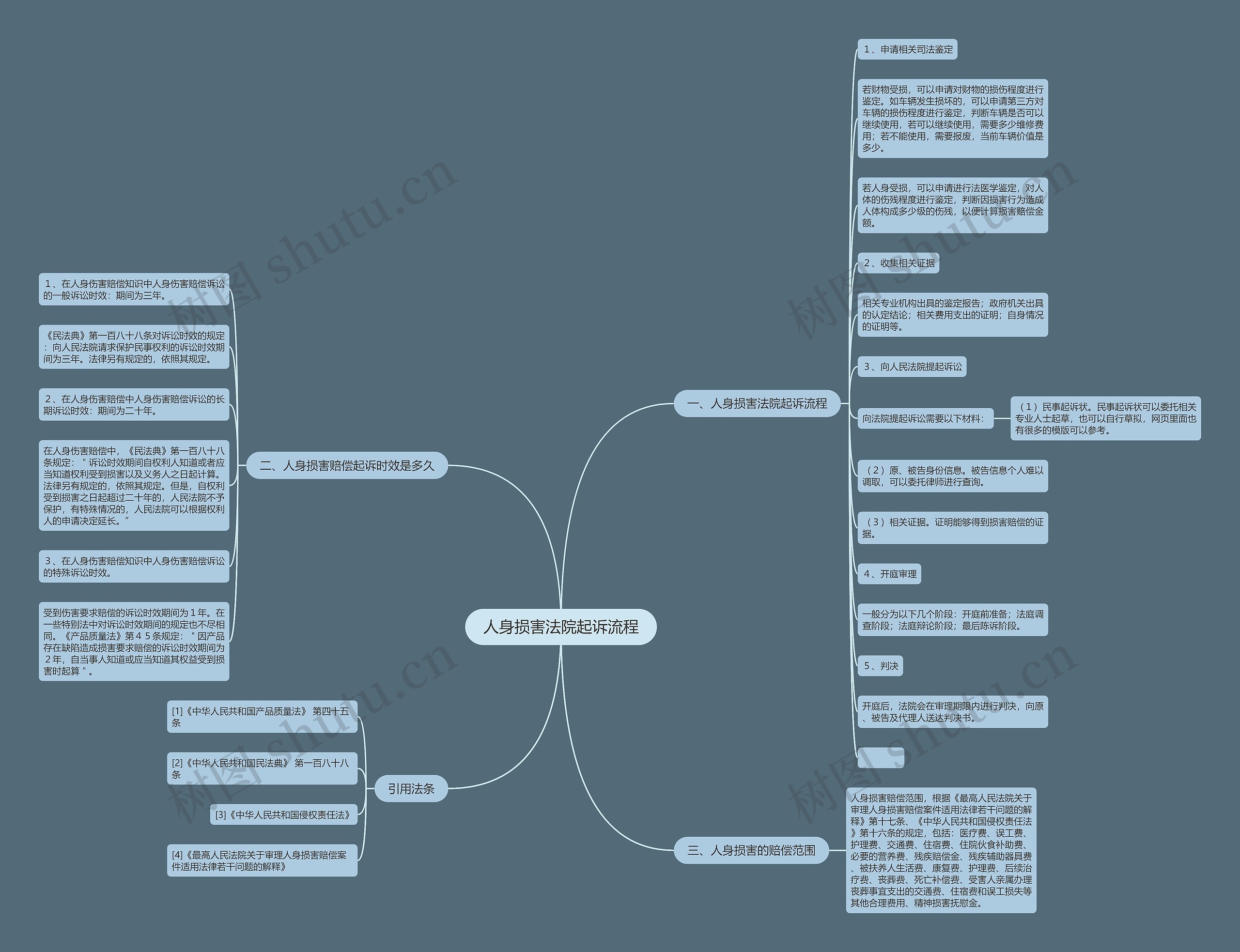 人身损害法院起诉流程思维导图