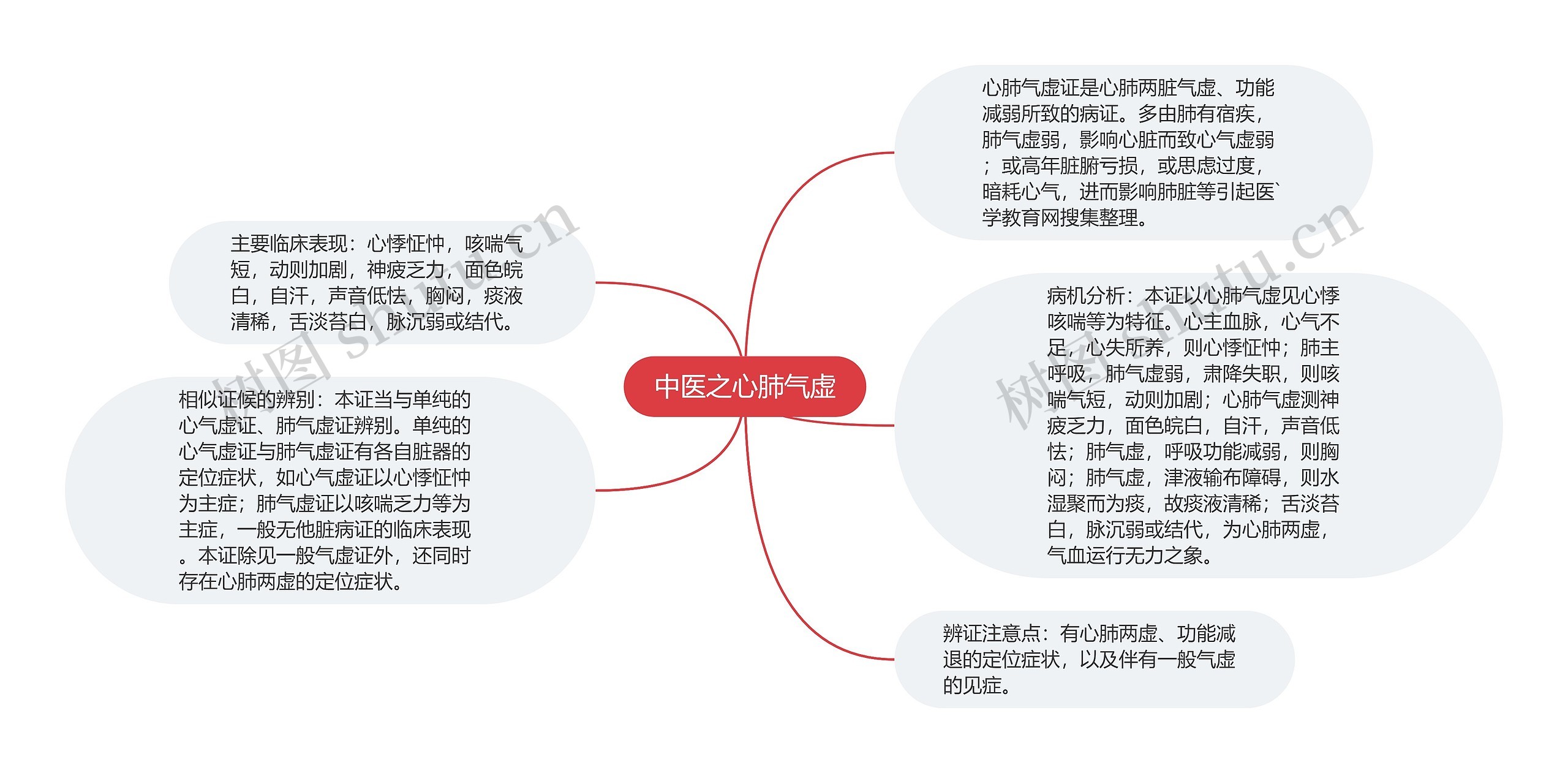 中医之心肺气虚思维导图