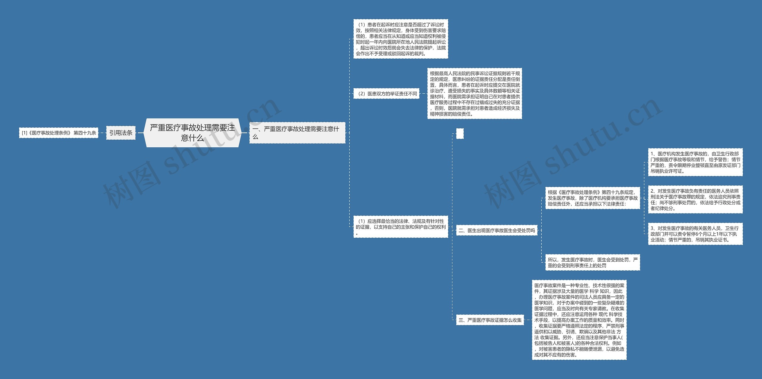 严重医疗事故处理需要注意什么思维导图