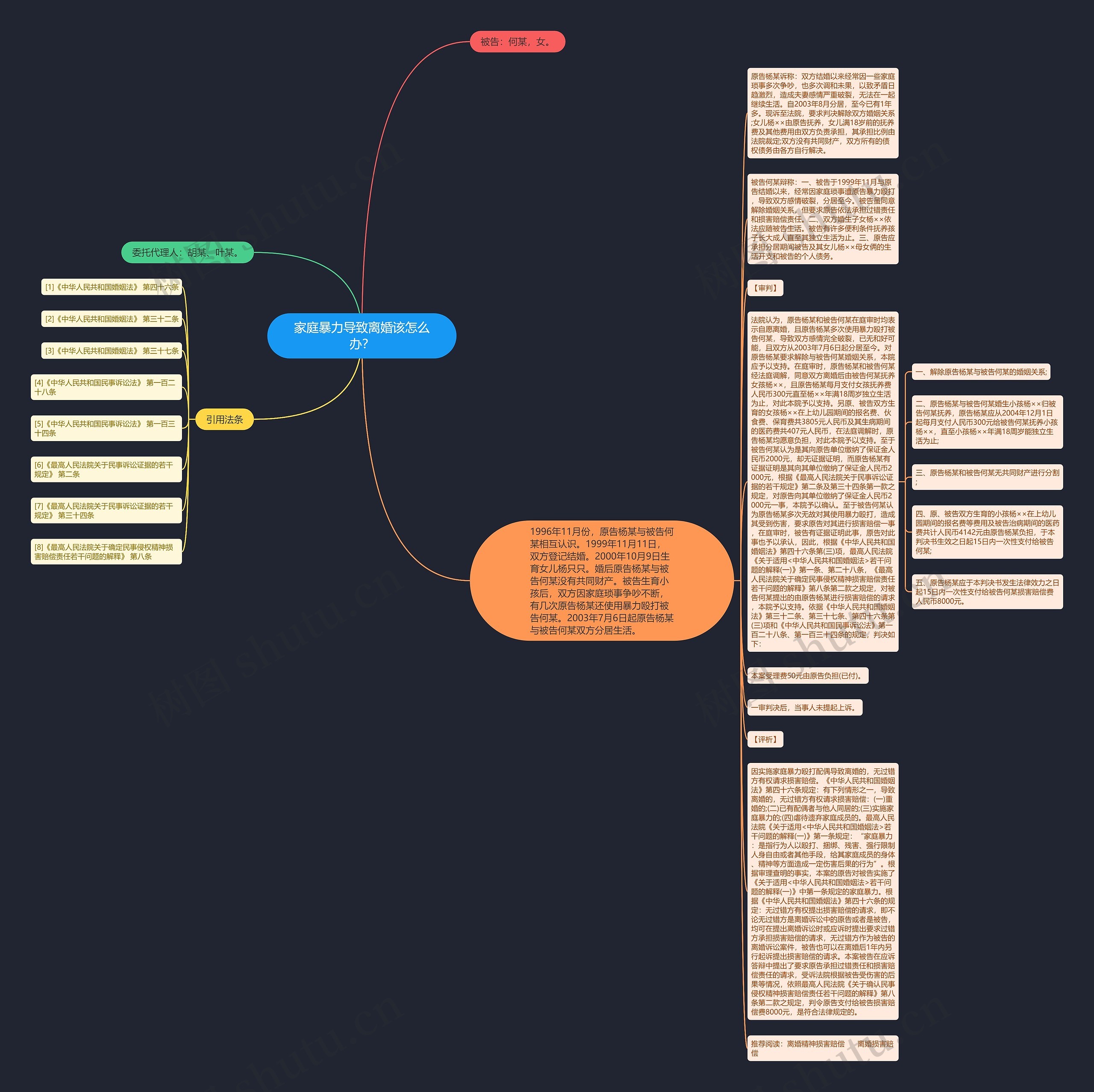 家庭暴力导致离婚该怎么办？思维导图