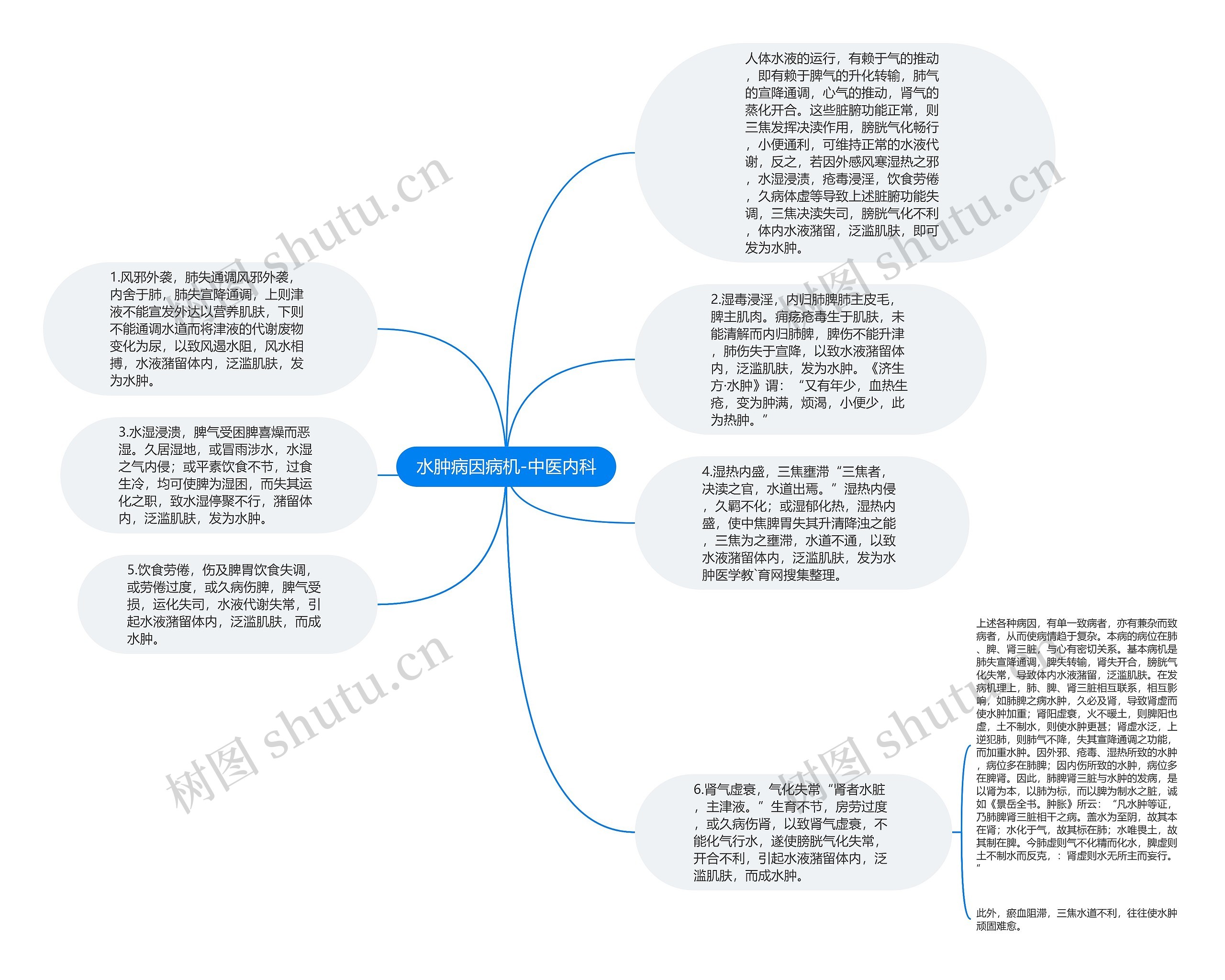 水肿病因病机-中医内科思维导图