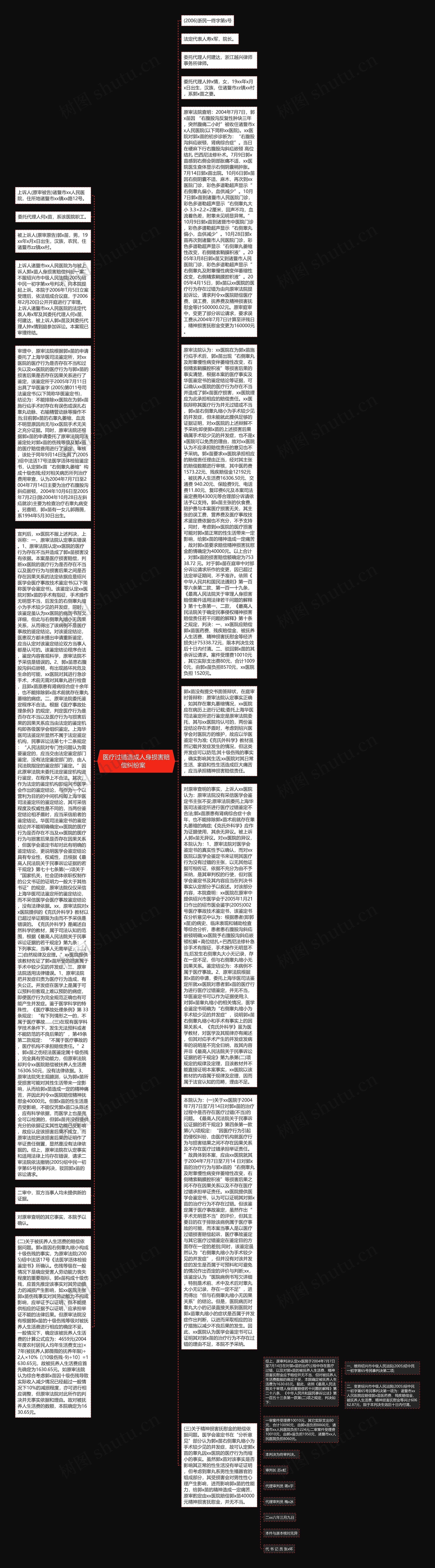 医疗过错造成人身损害赔偿纠纷案　思维导图