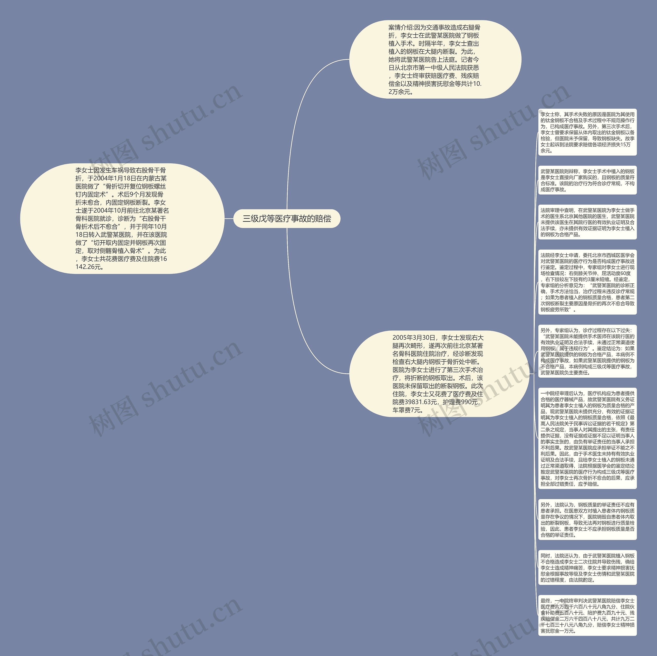 三级戊等医疗事故的赔偿思维导图