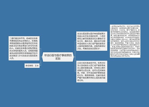 非法行医与医疗事故罪的区别