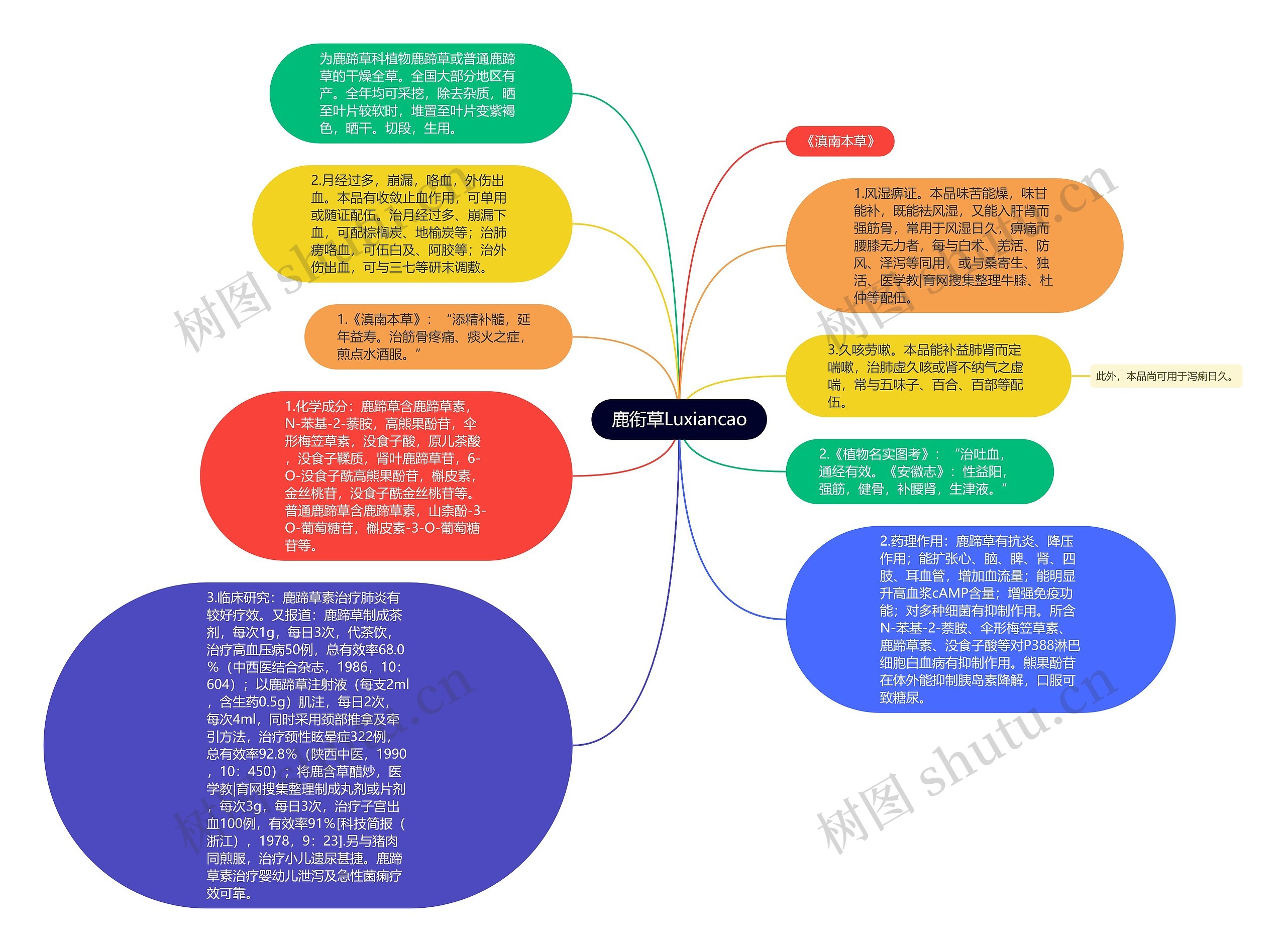 鹿衔草Luxiancao思维导图