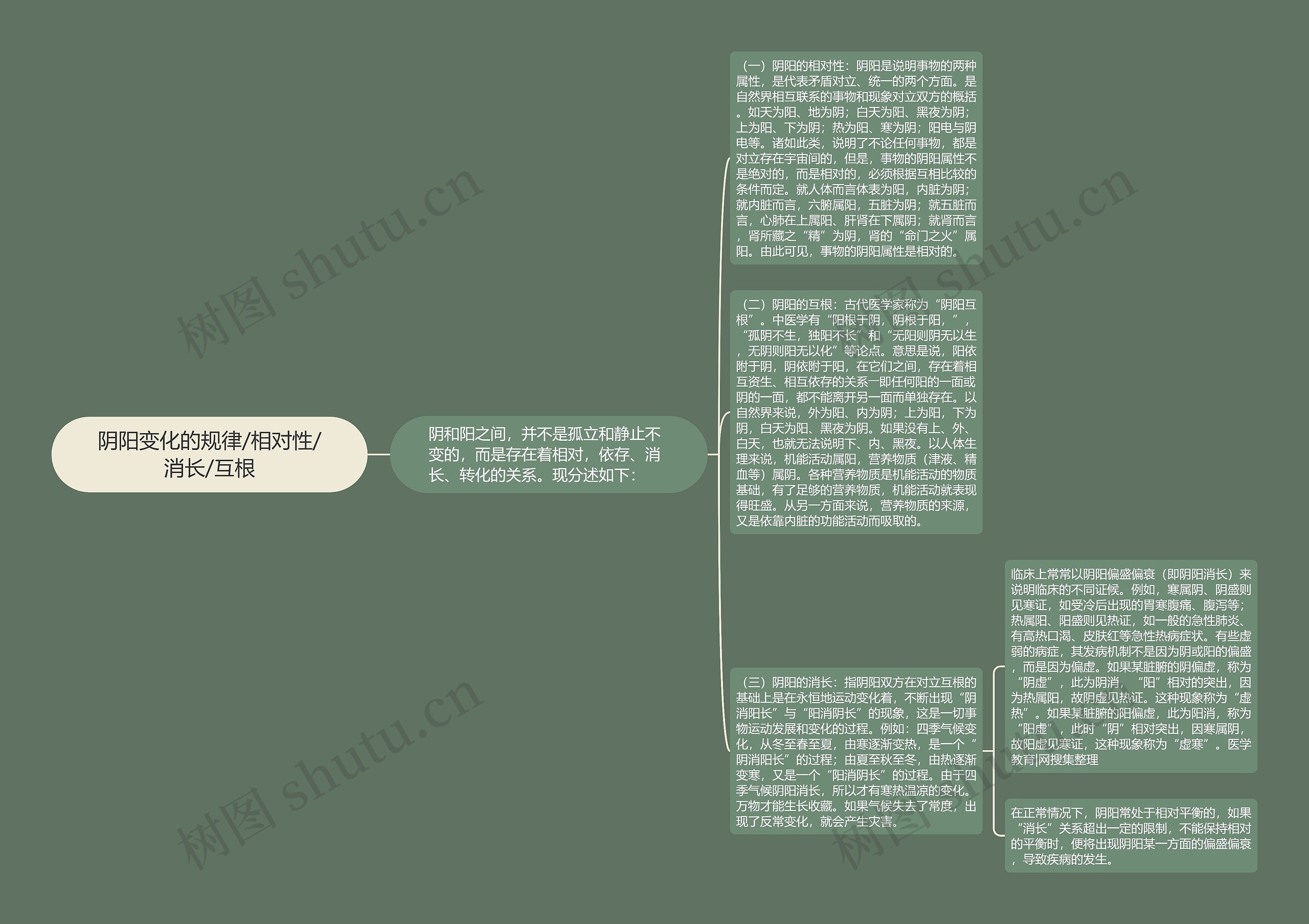 阴阳变化的规律/相对性/消长/互根思维导图