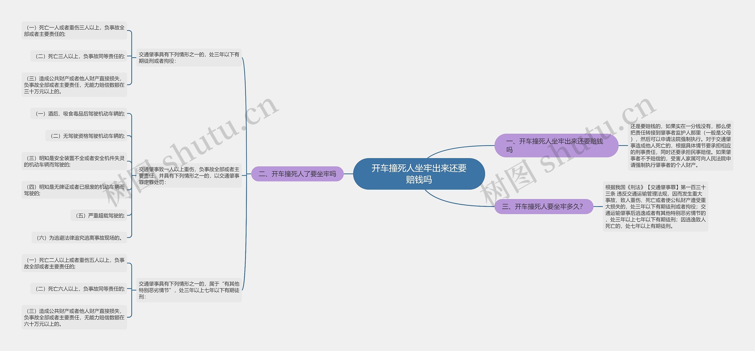 开车撞死人坐牢出来还要赔钱吗思维导图