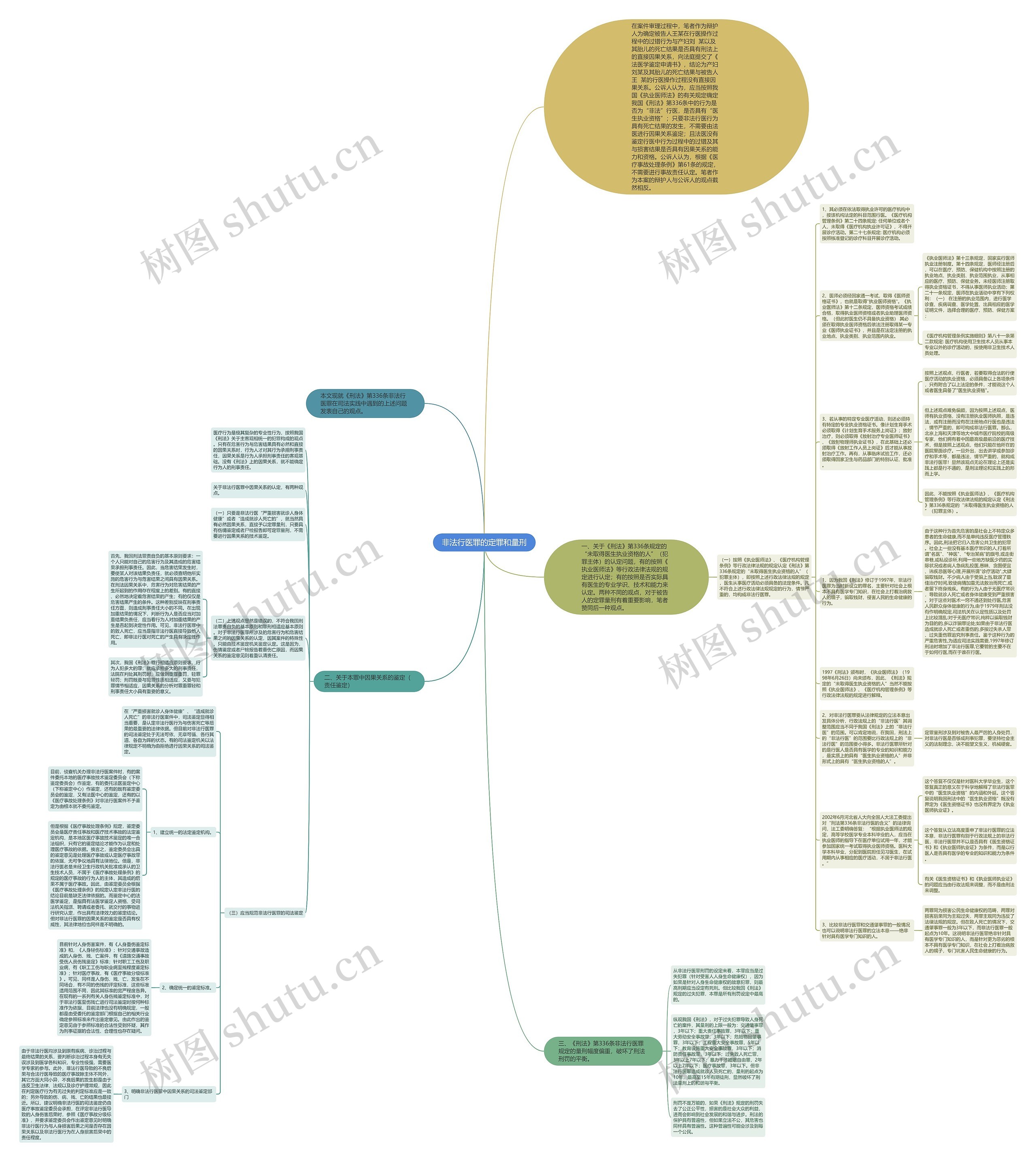 非法行医罪的定罪和量刑思维导图