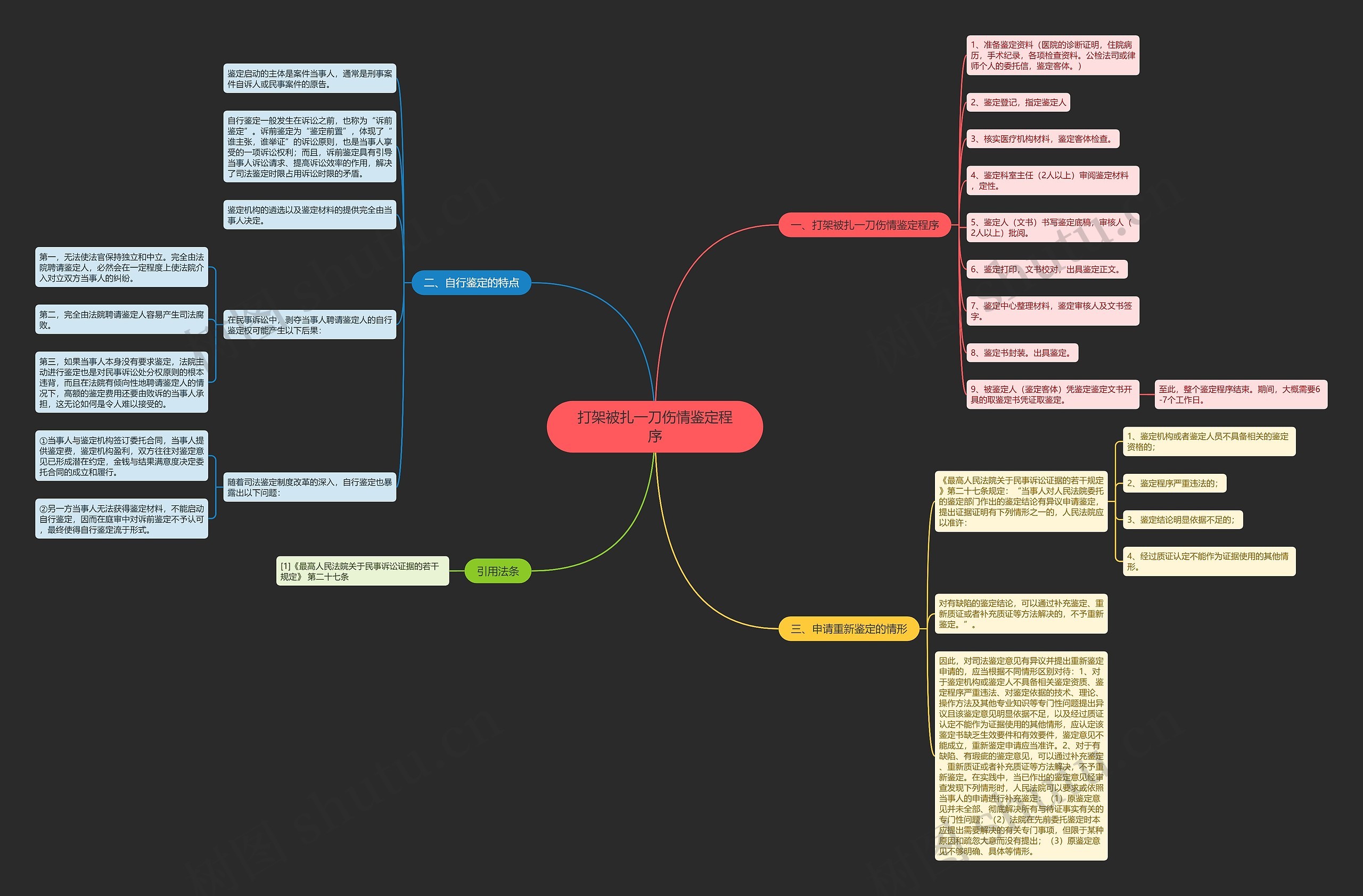 打架被扎一刀伤情鉴定程序思维导图