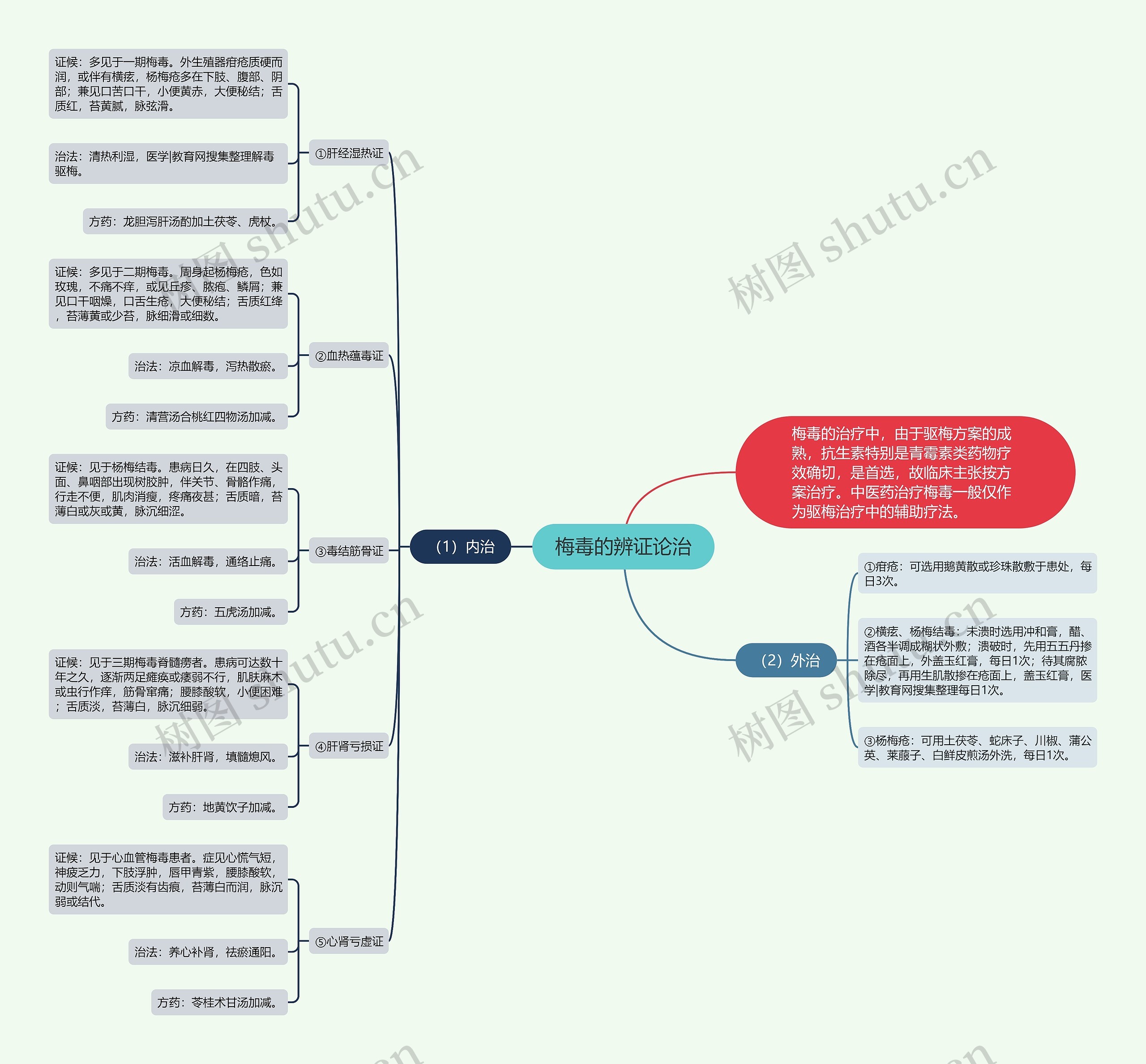 梅毒的辨证论治思维导图