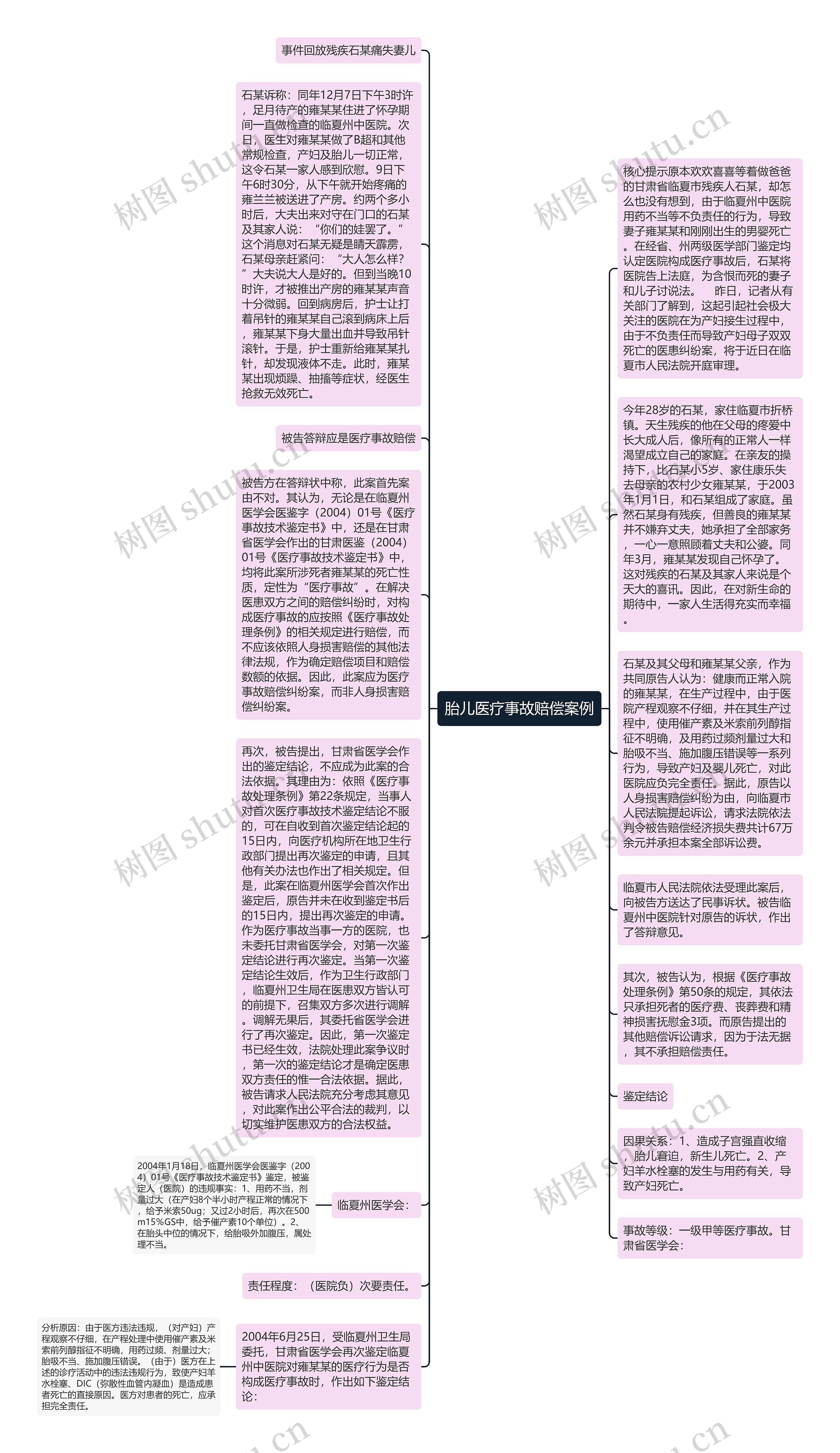 胎儿医疗事故赔偿案例思维导图