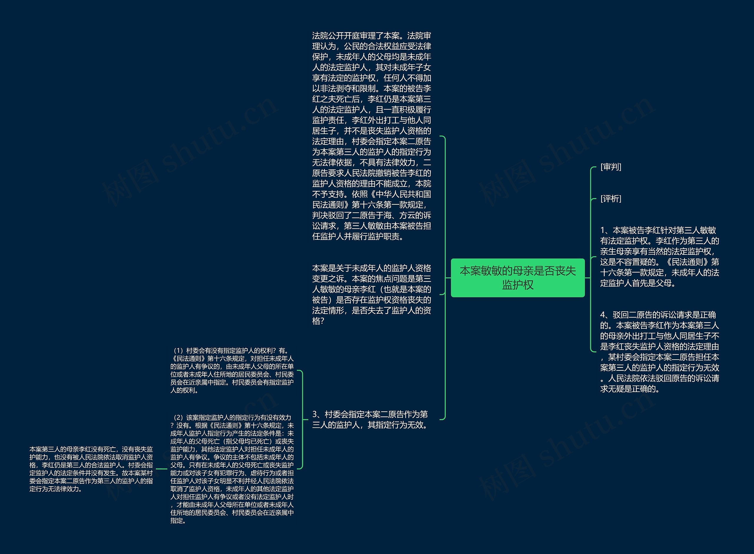 本案敏敏的母亲是否丧失监护权