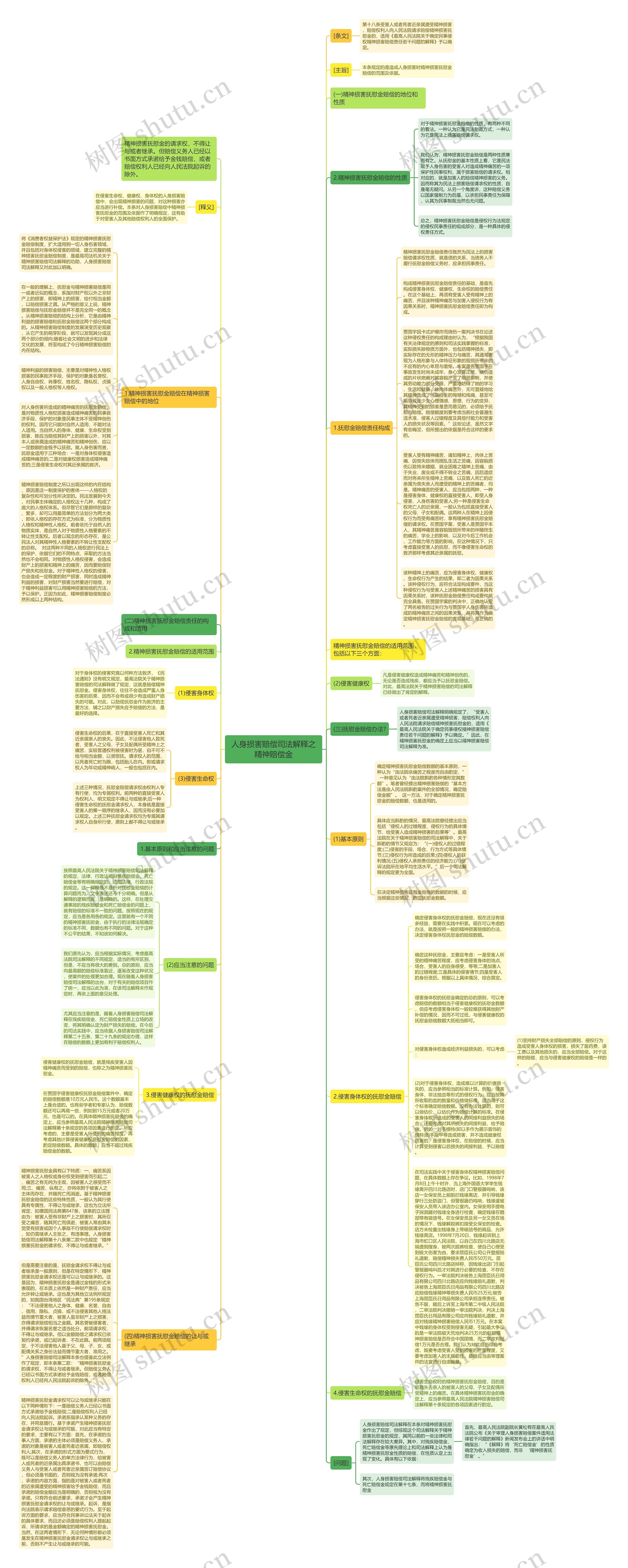 人身损害赔偿司法解释之精神赔偿金思维导图