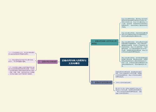 运输合同当事人的权利与义务有哪些