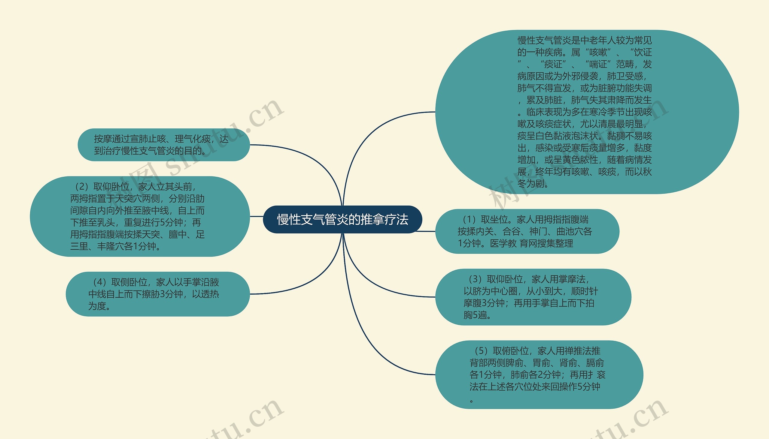 慢性支气管炎的推拿疗法思维导图