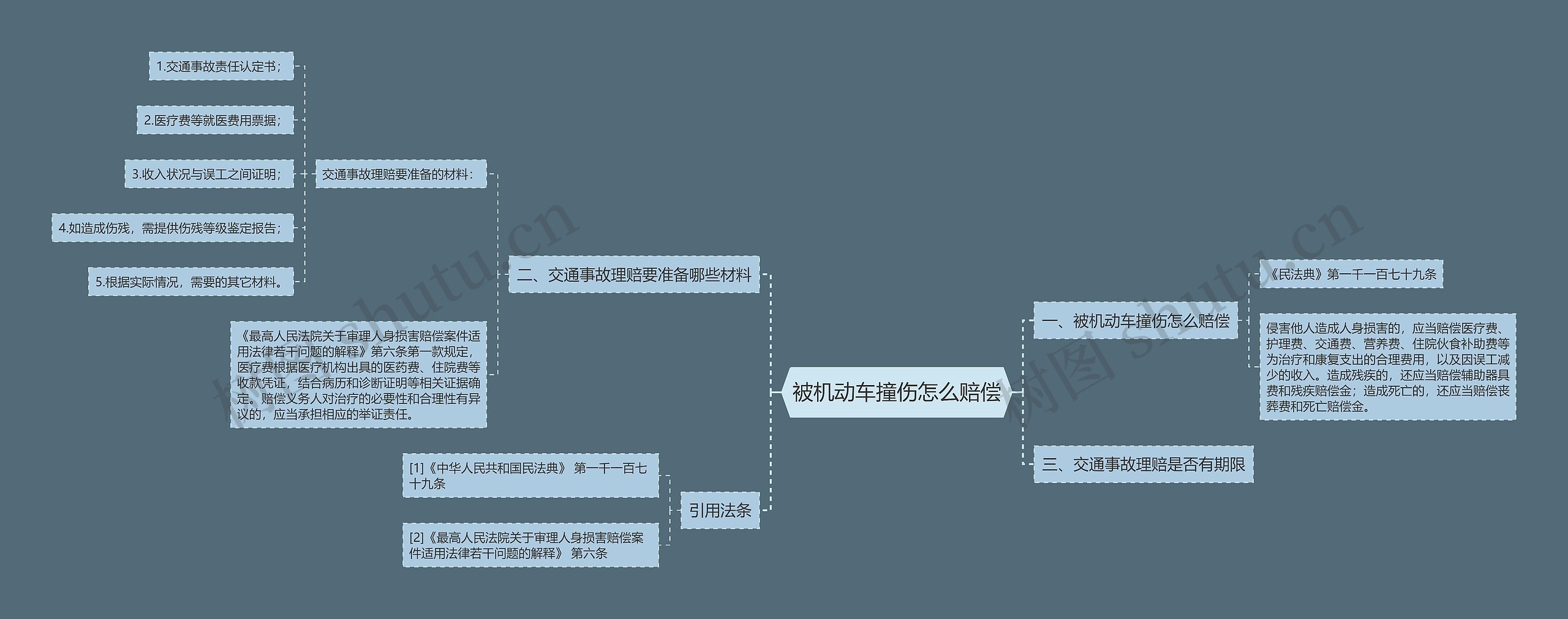 被机动车撞伤怎么赔偿思维导图