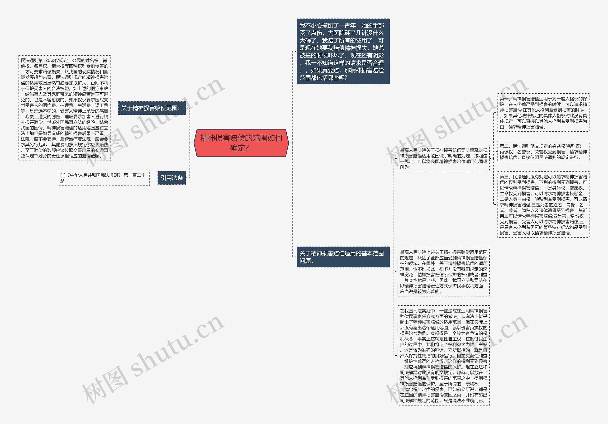 精神损害赔偿的范围如何确定？思维导图