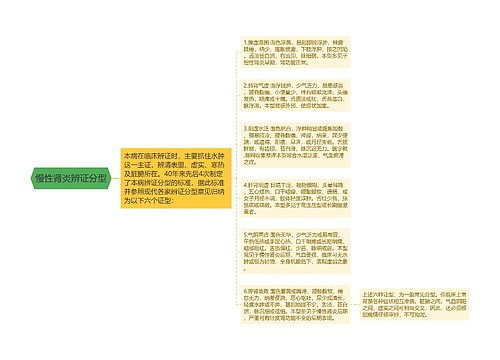 慢性肾炎辨证分型