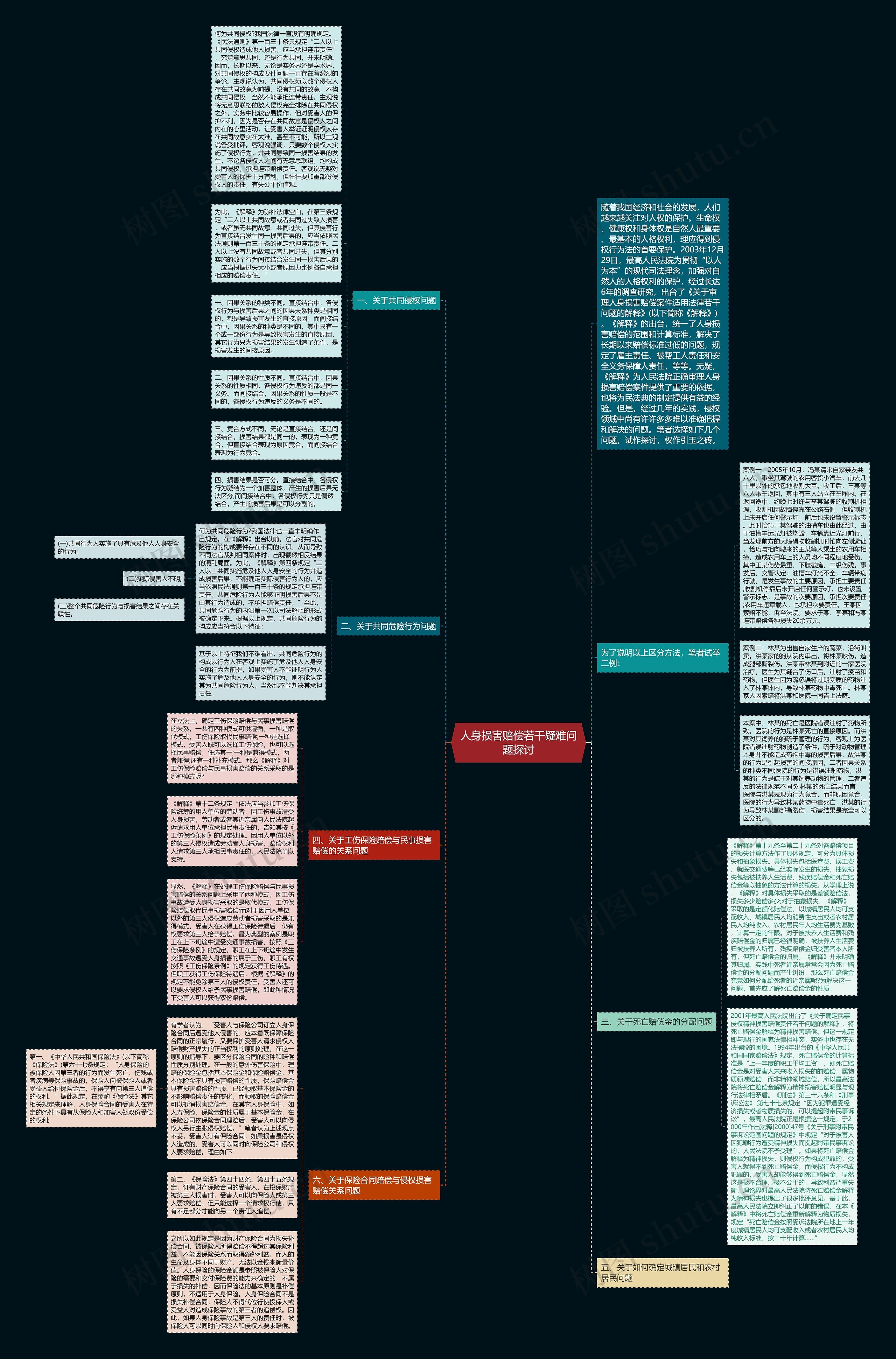 人身损害赔偿若干疑难问题探讨思维导图