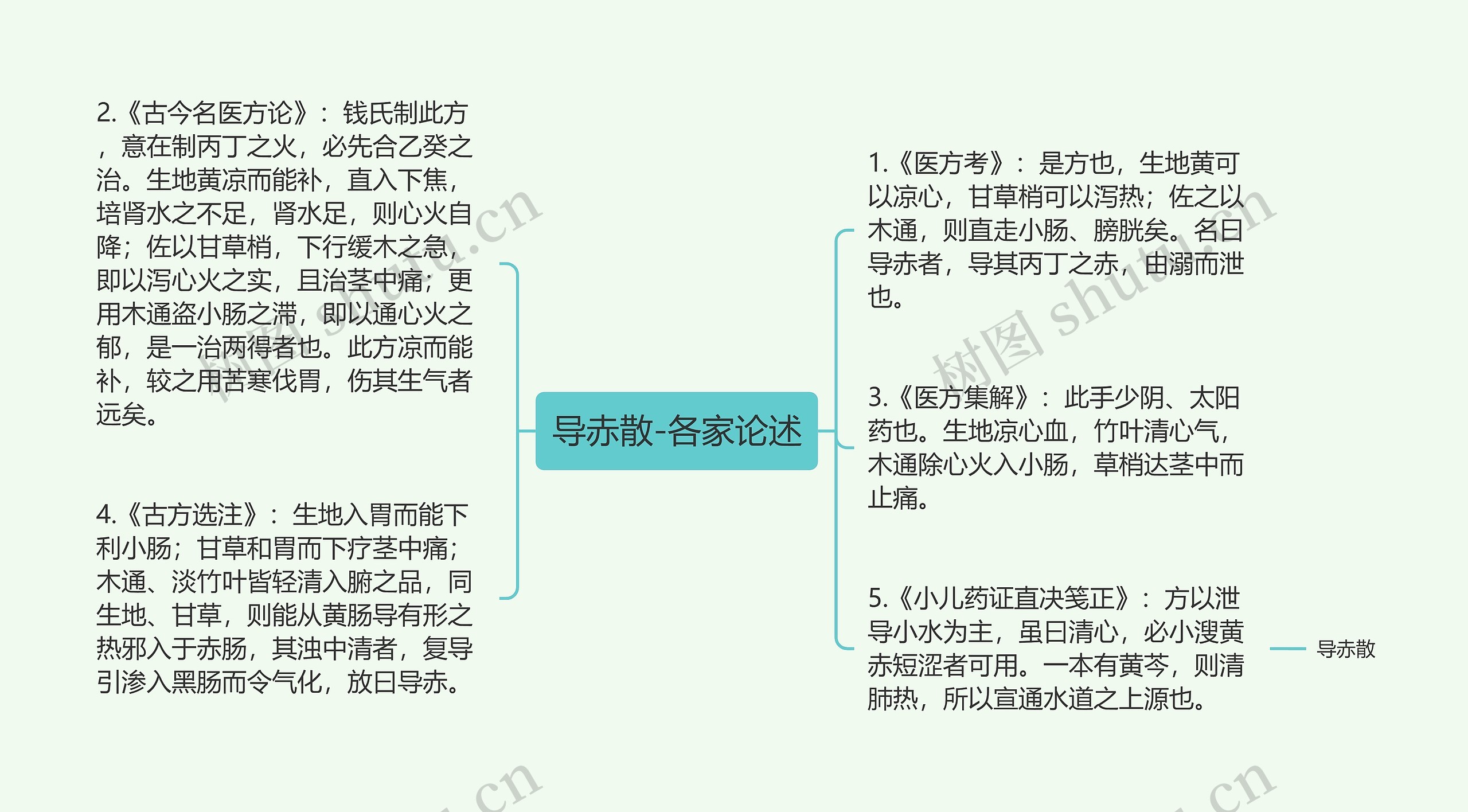 导赤散-各家论述思维导图