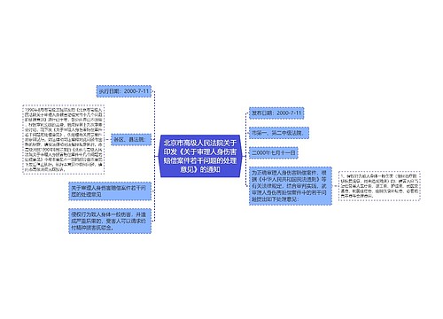 北京市高级人民法院关于印发《关于审理人身伤害赔偿案件若干问题的处理意见》的通知