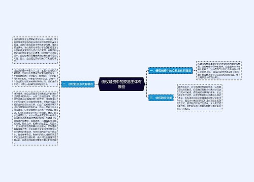 债权融资中的交易主体有哪些