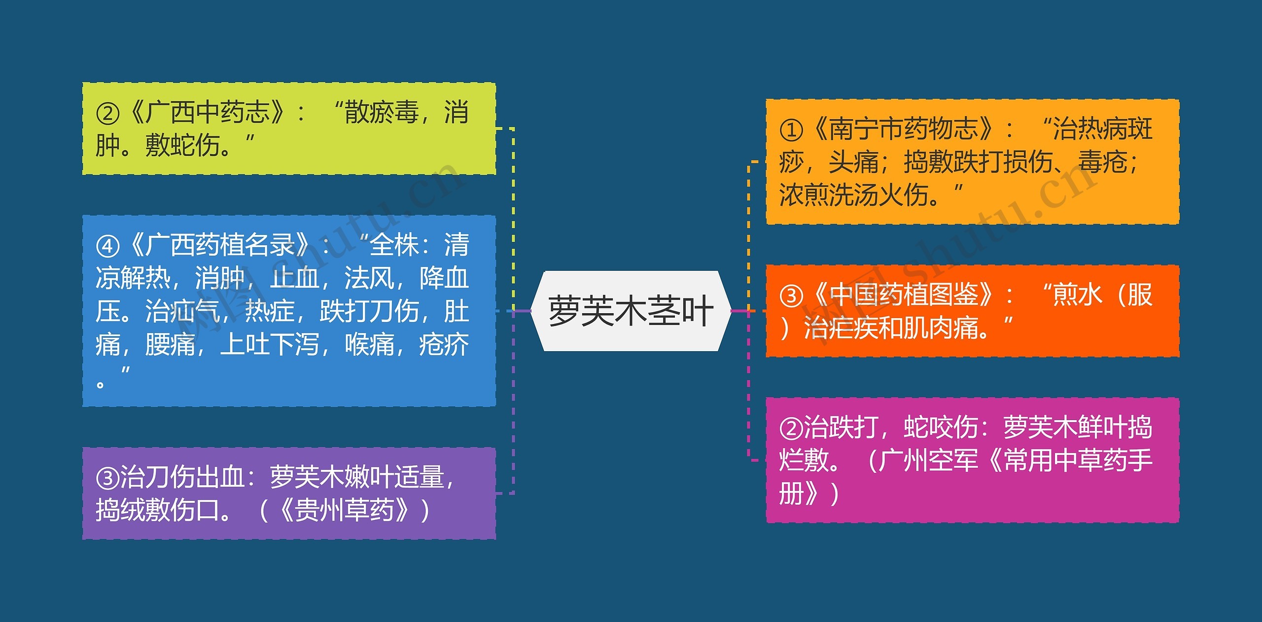 萝芙木茎叶思维导图