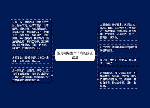 湿毒蕴结型带下病的辨证论治