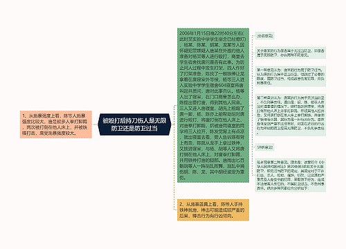 被殴打后持刀伤人是无限防卫还是防卫过当