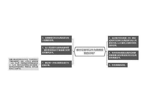 哪些证据可以作为离婚损害的证明？