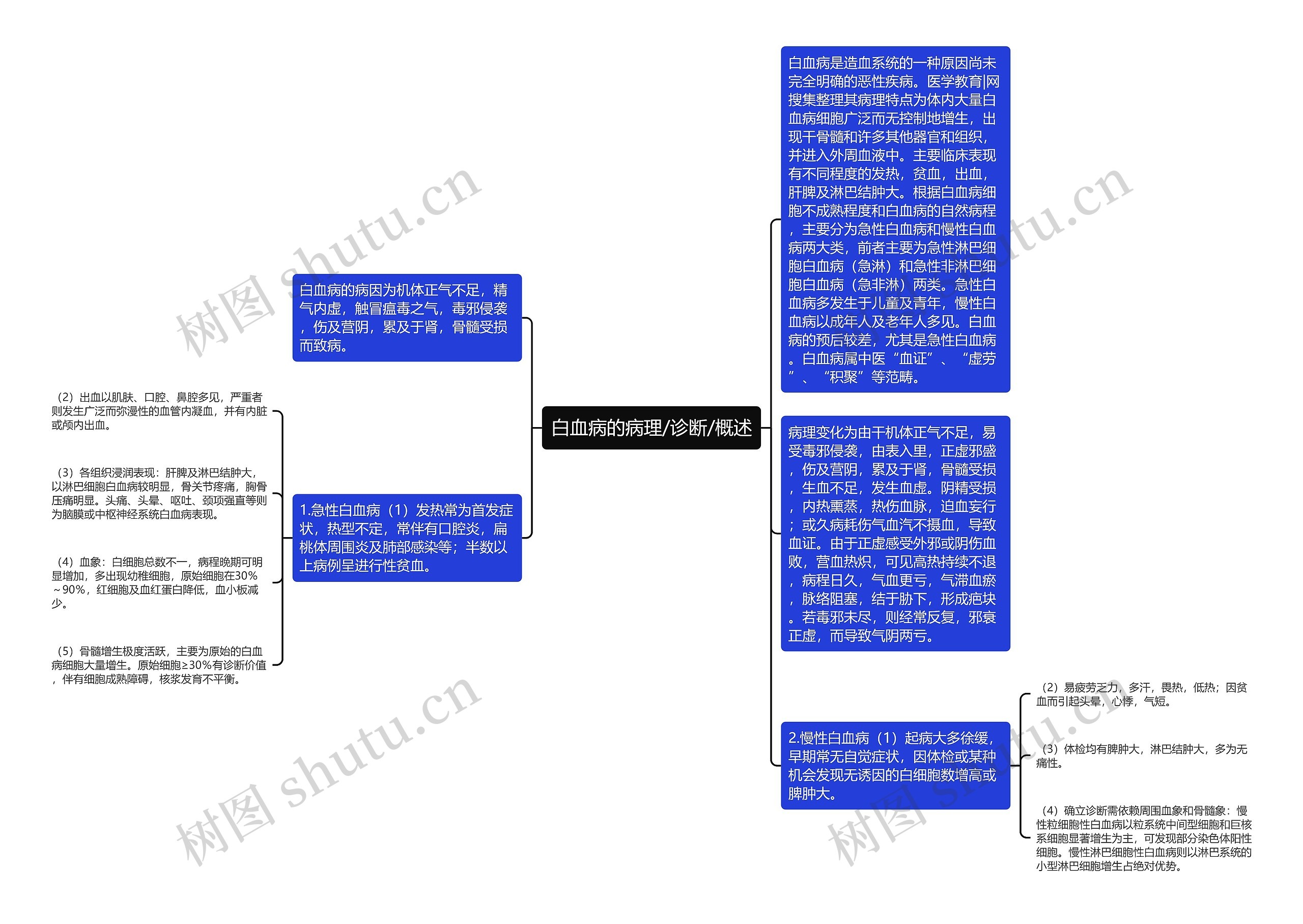 白血病的病理/诊断/概述思维导图