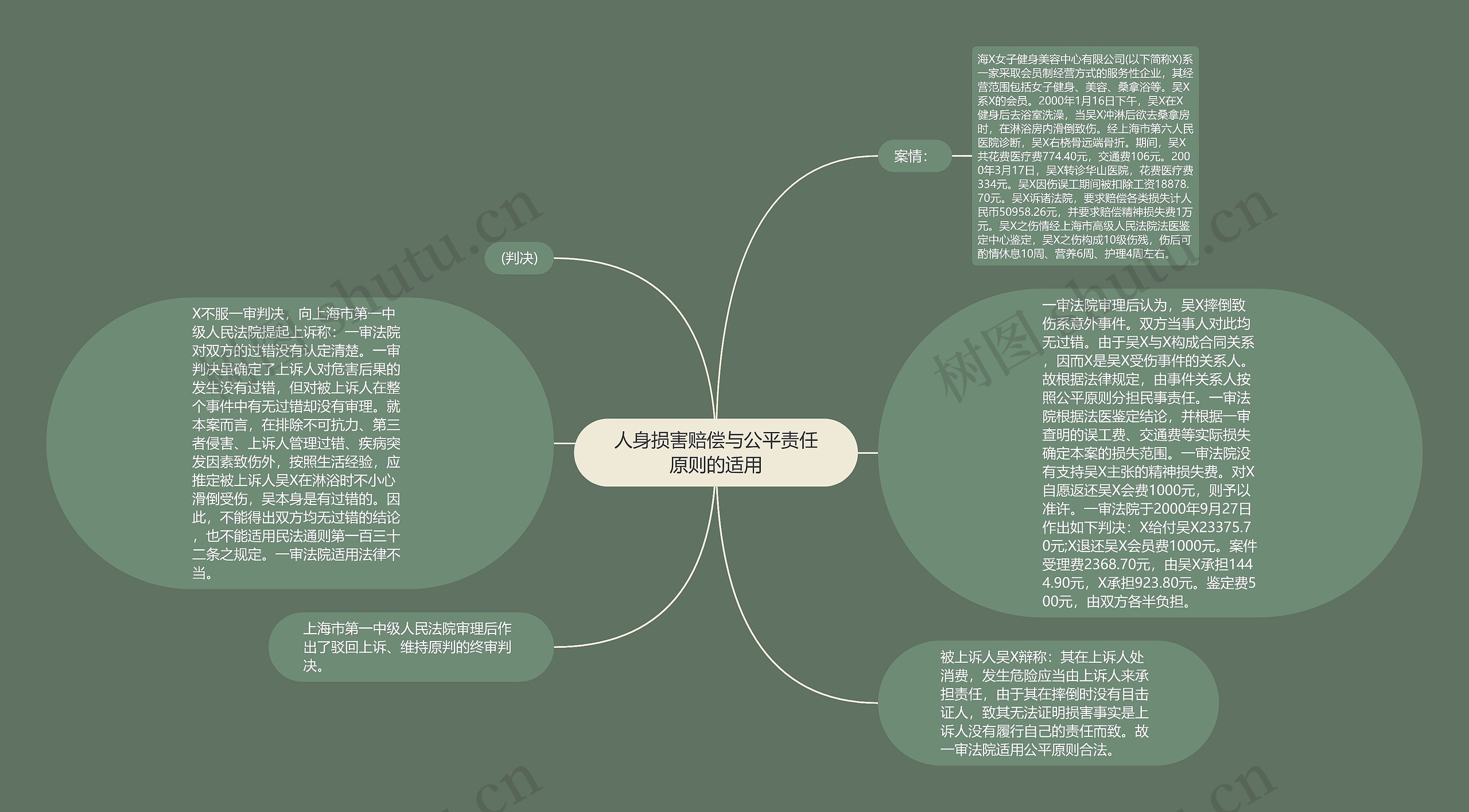 人身损害赔偿与公平责任原则的适用思维导图